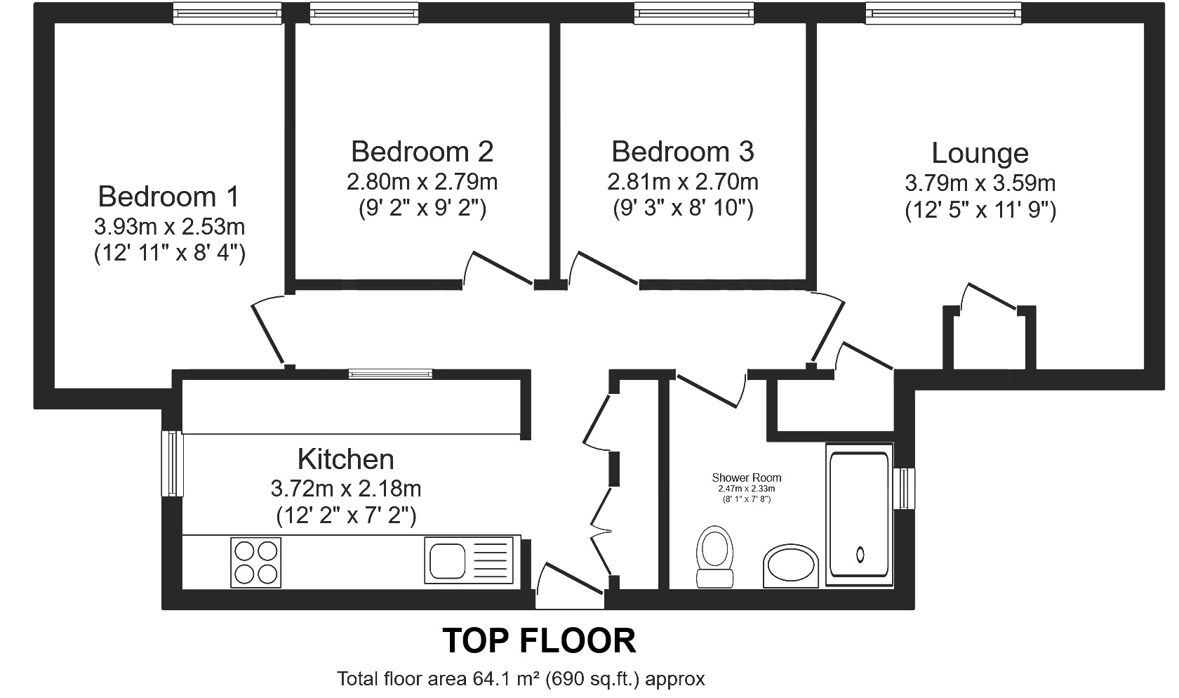 Flat 6 Braemar House, Norfolk Road, Brighton floorplan