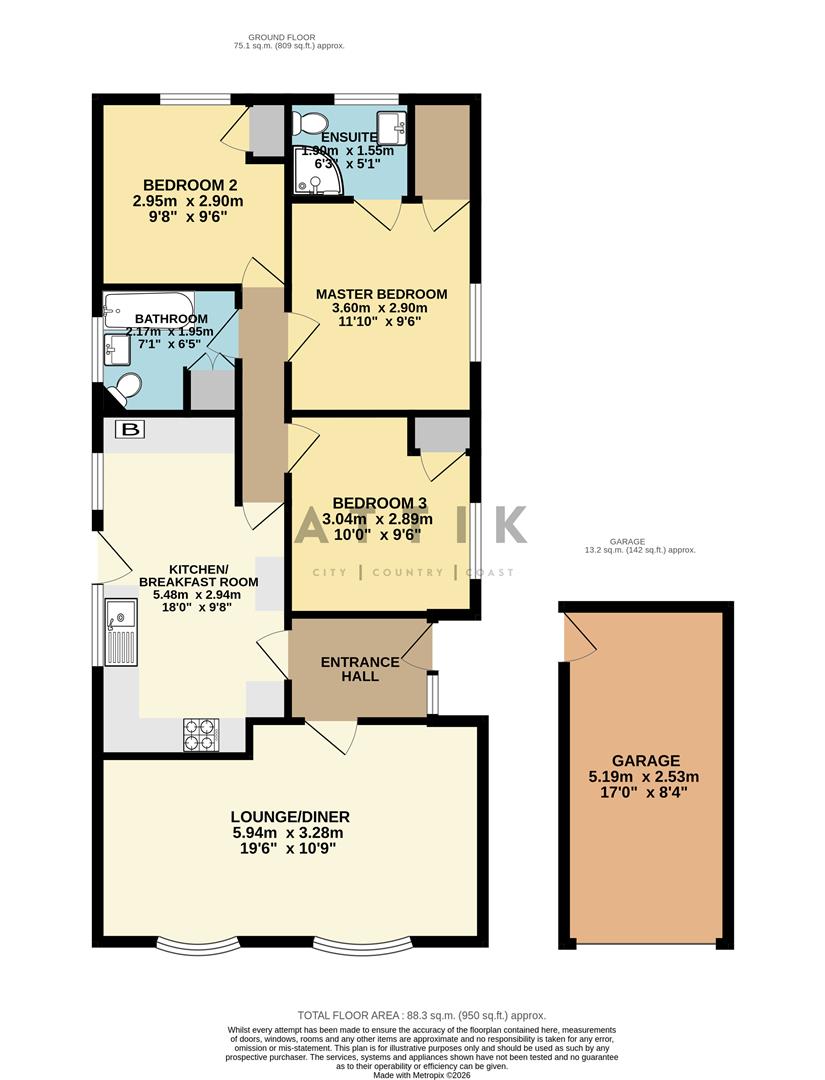 44, Barons Close, Halesworth floorplan