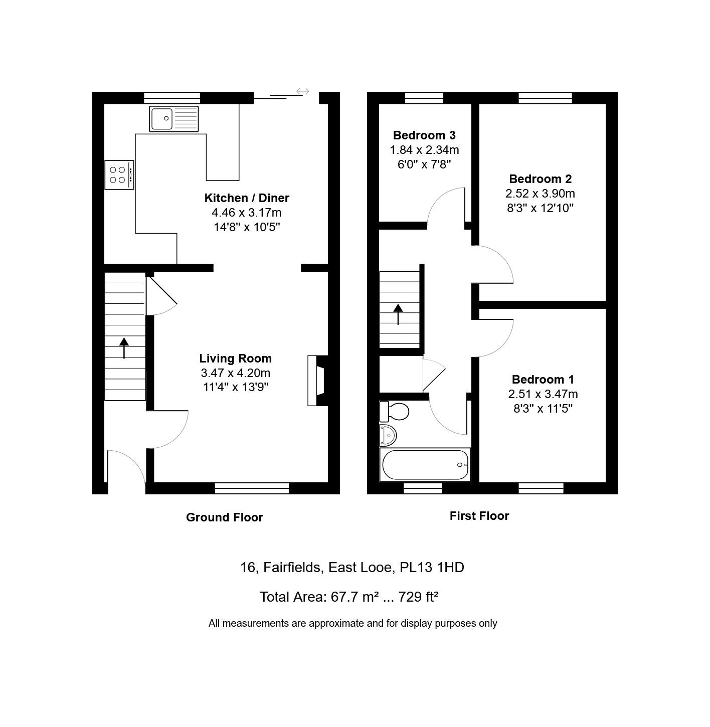 Fairfields, Looe floorplan