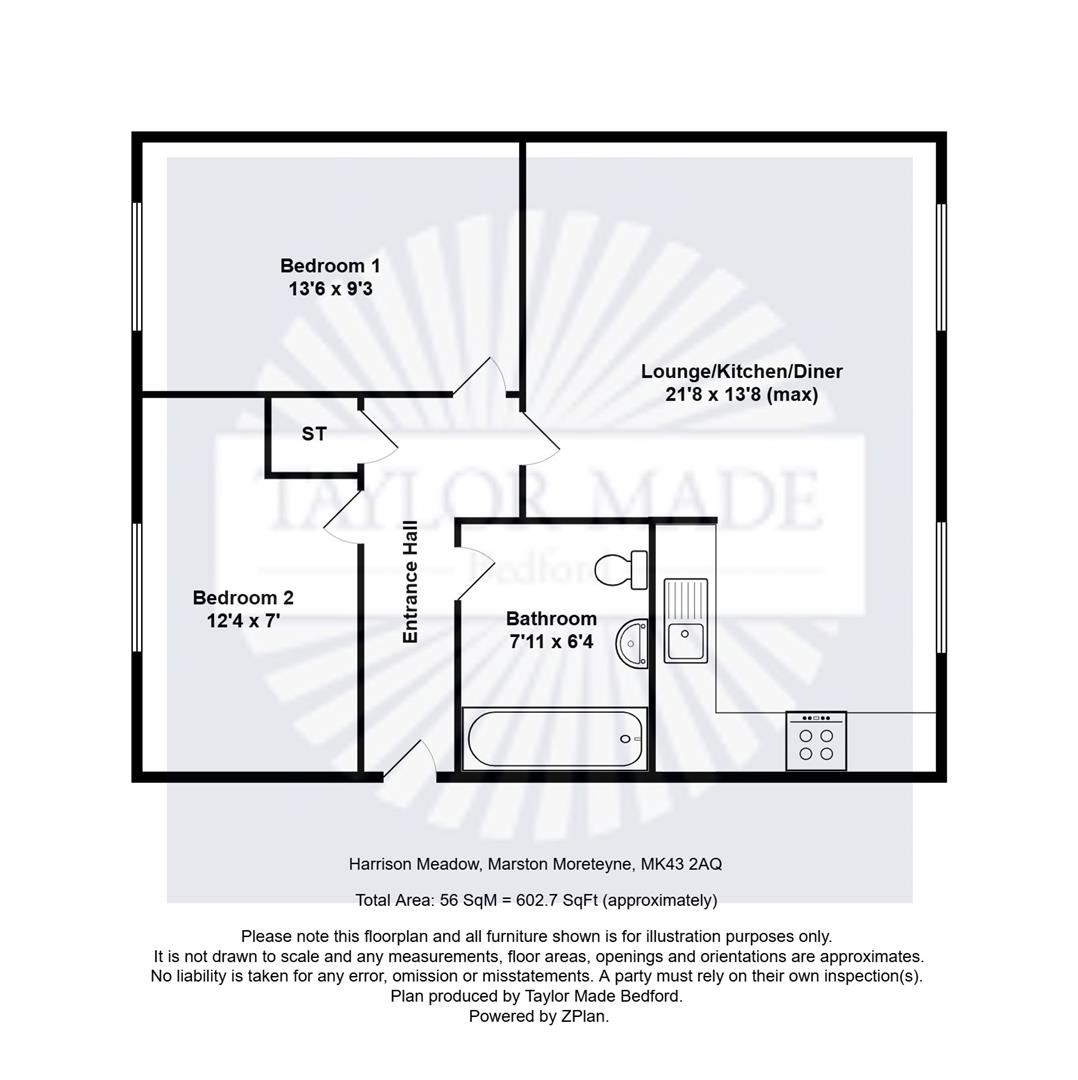 6, Harrison Meadow, Beds floorplan