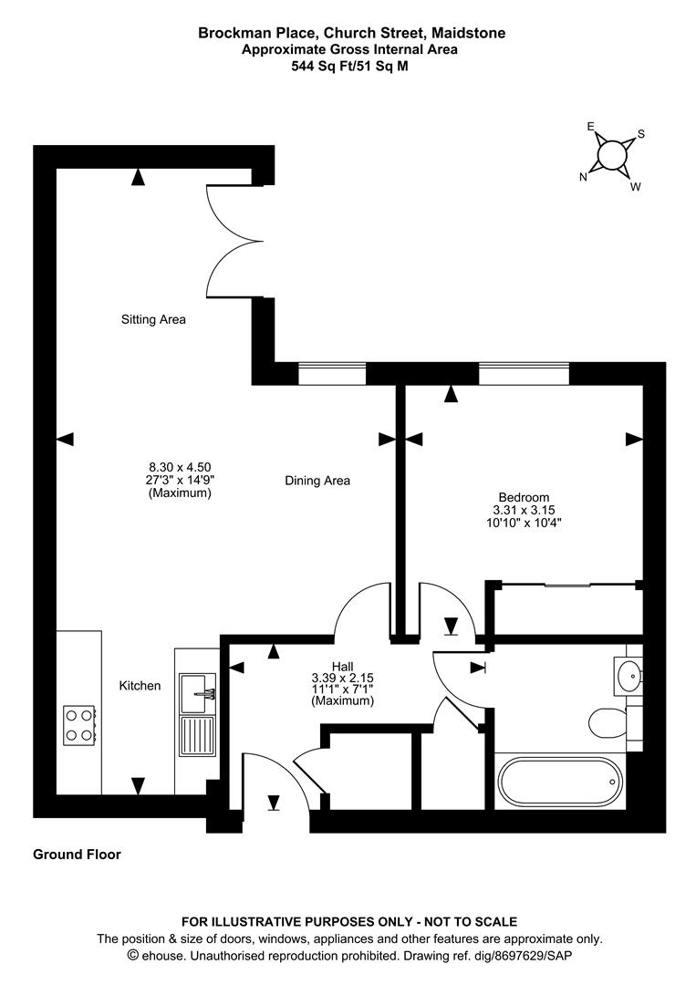2 Brockman Place, Church Street, Maidstone floorplan