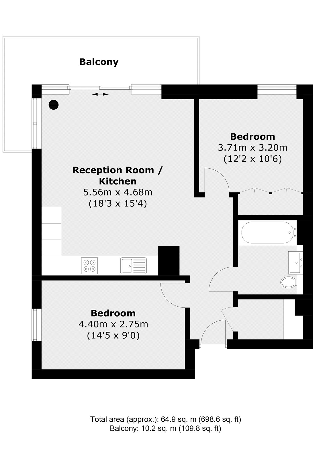 Flat 307, Marsden House, 11, Pegler Square, London floorplan