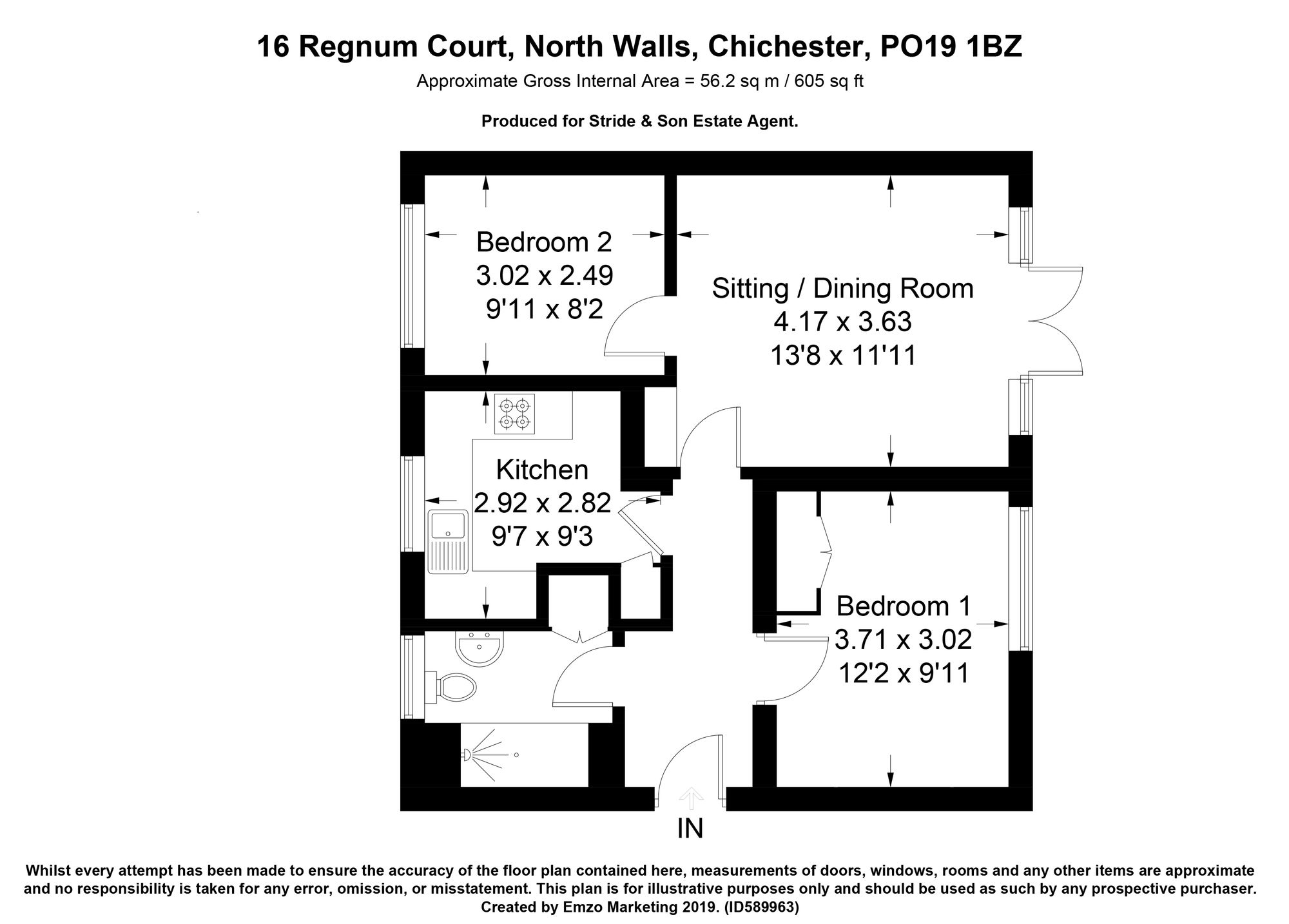 Flat 16, Regnum Court, Chichester floorplan