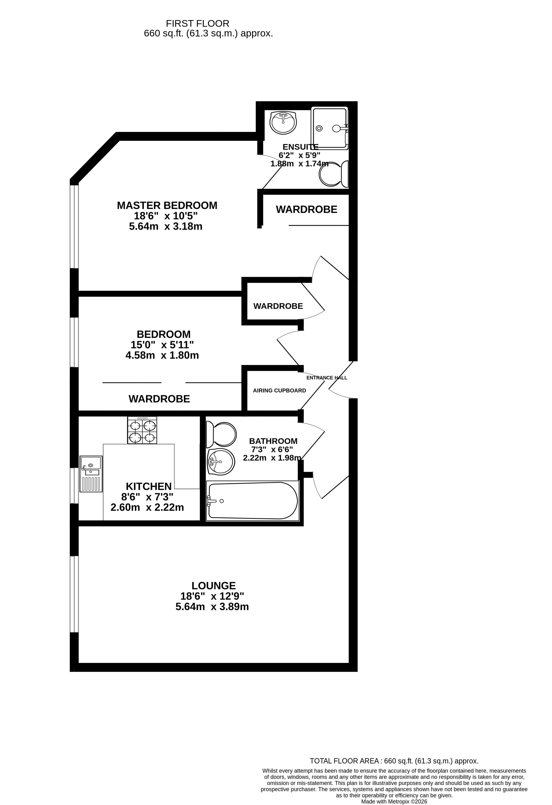 Flat 17 Amethyst Court, Enstone Road, Enfield floorplan
