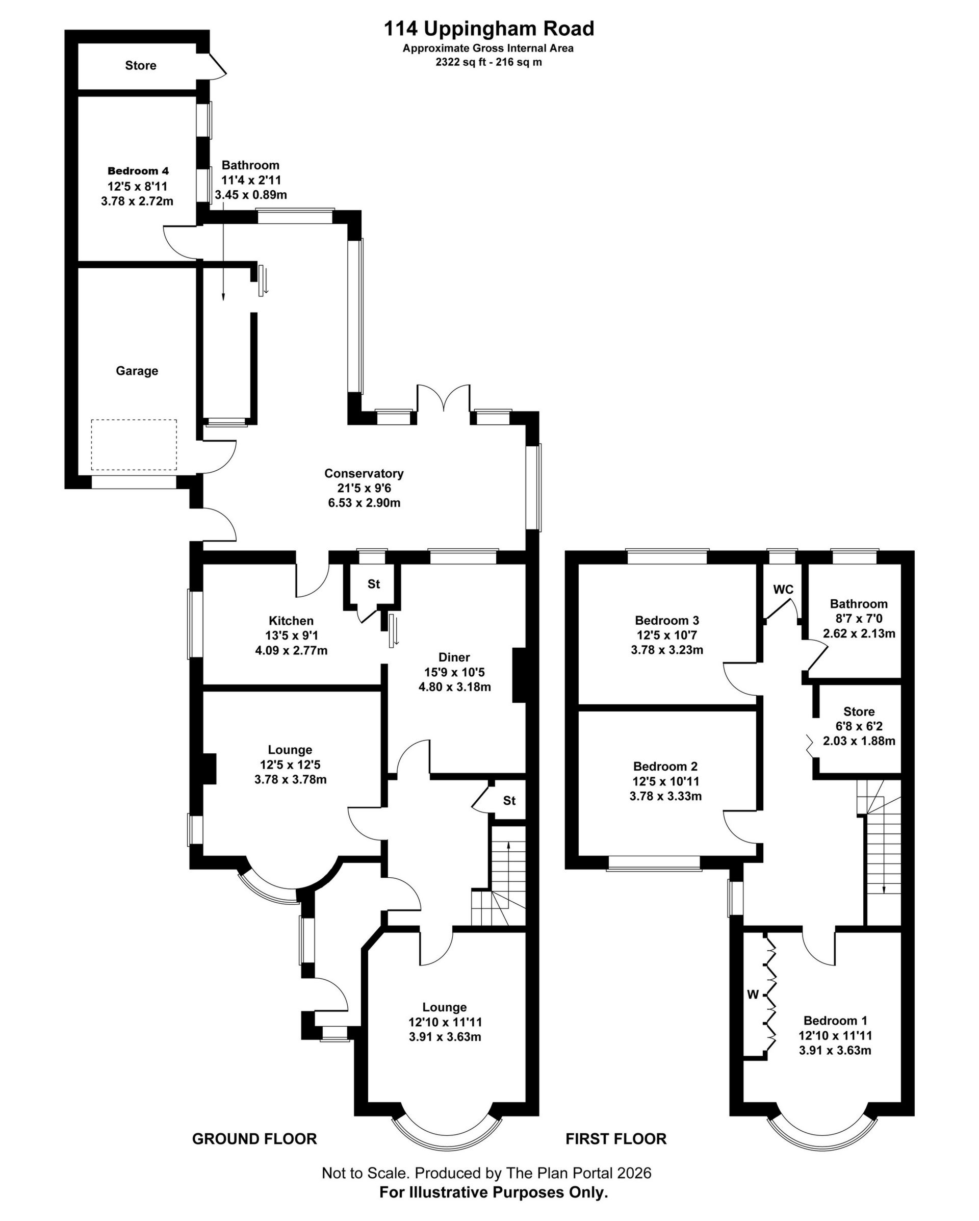 114, Uppingham Road, Leicester floorplan