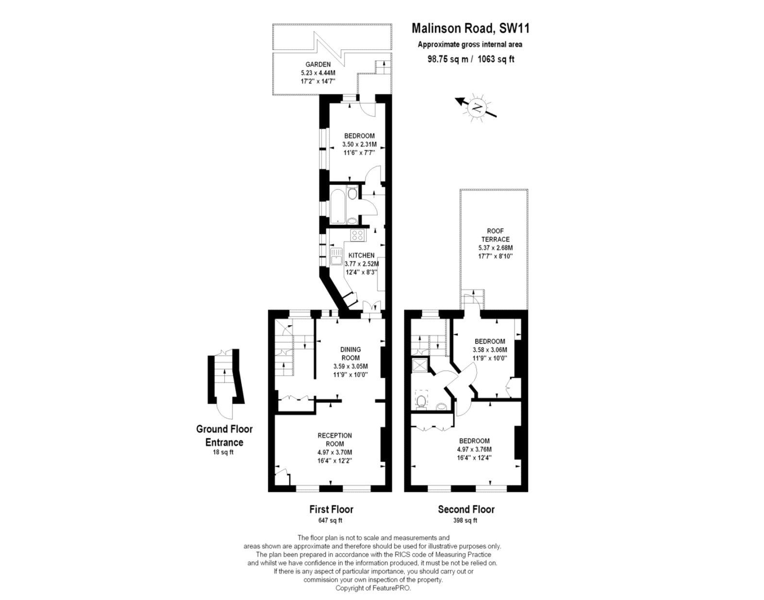 First And Second Floor Flat, 83, Mallinson Road, London floorplan