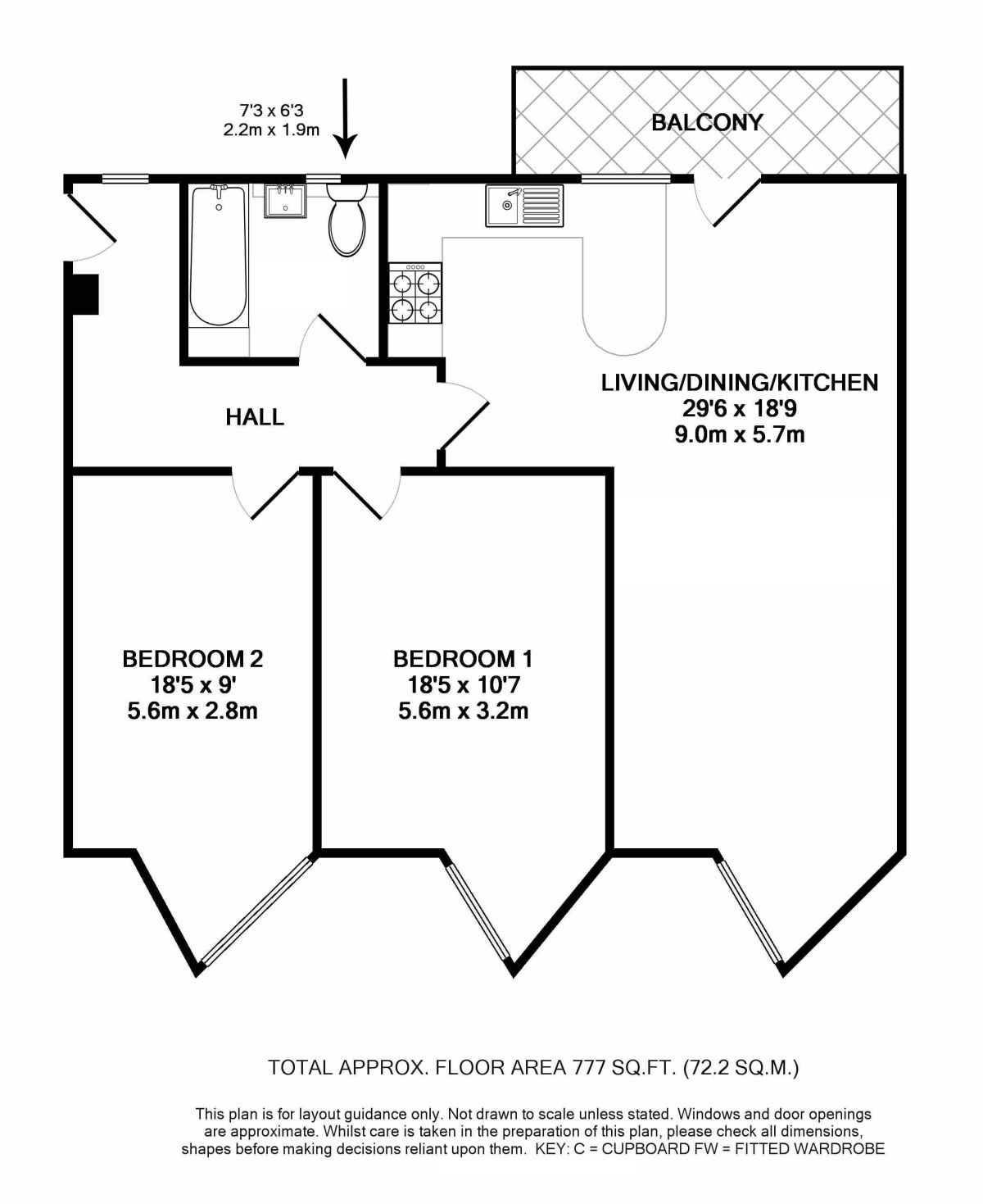 2 Bedrooms Flat for sale in London Road, Morden SM4