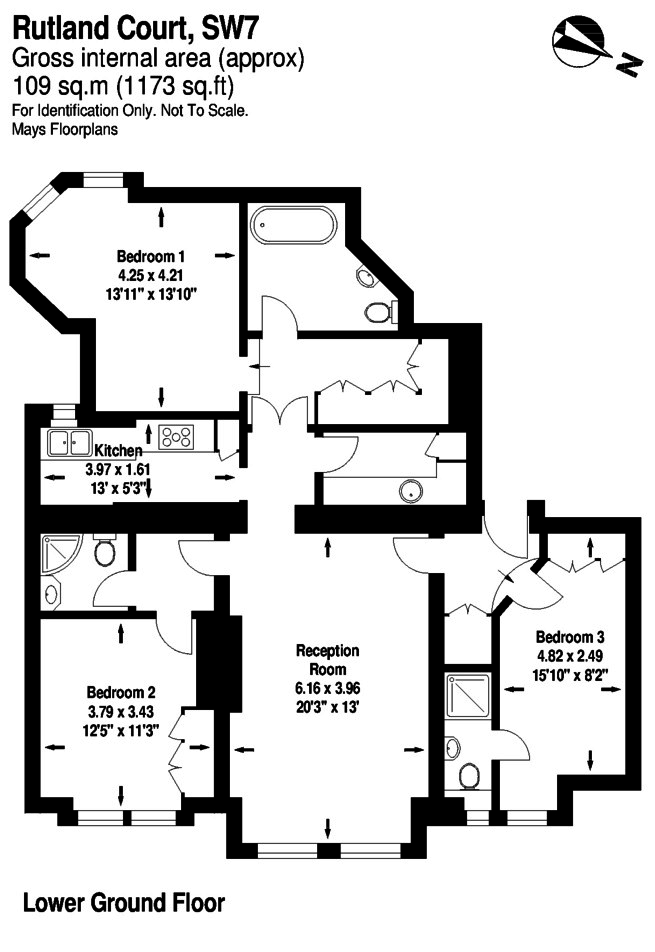 3 Bedrooms Flat to rent in Rutland Court, London SW7