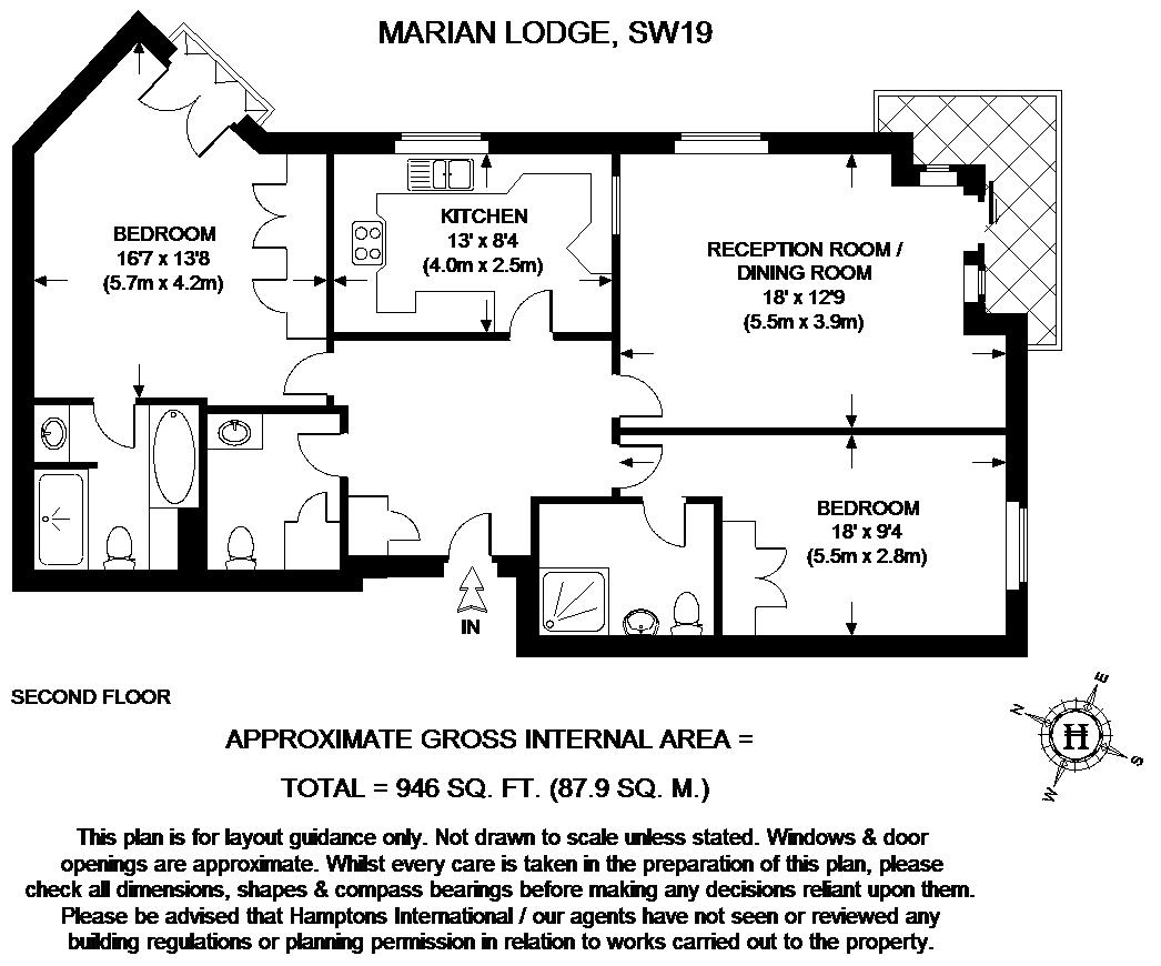 2 Bedrooms Flat to rent in The Downs, London SW20