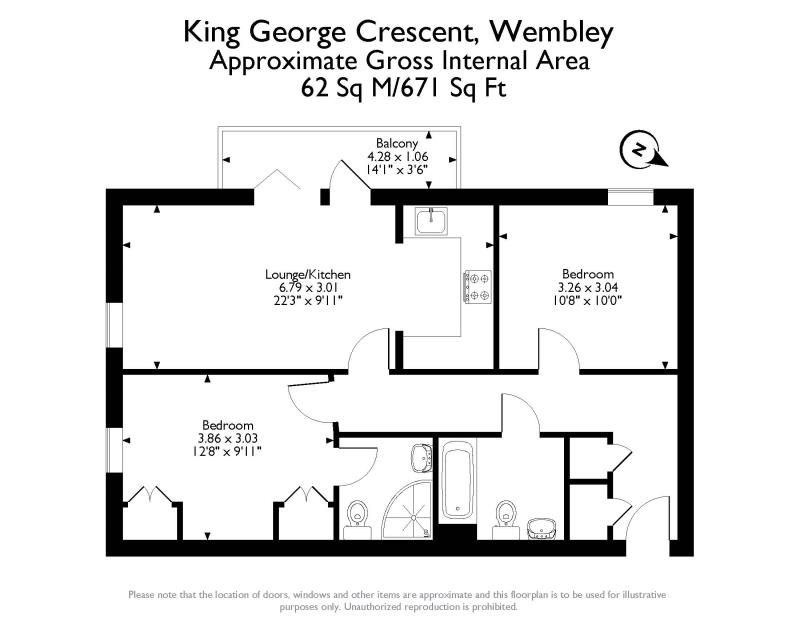 2 Bedrooms Flat for sale in Guinevere Court, King George Crescent, Wembley, Middlesex HA0