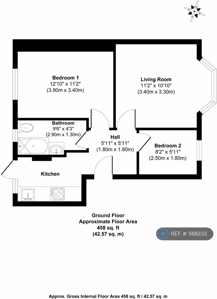 Flat, Orford Court Elmcourt Road, London floorplan