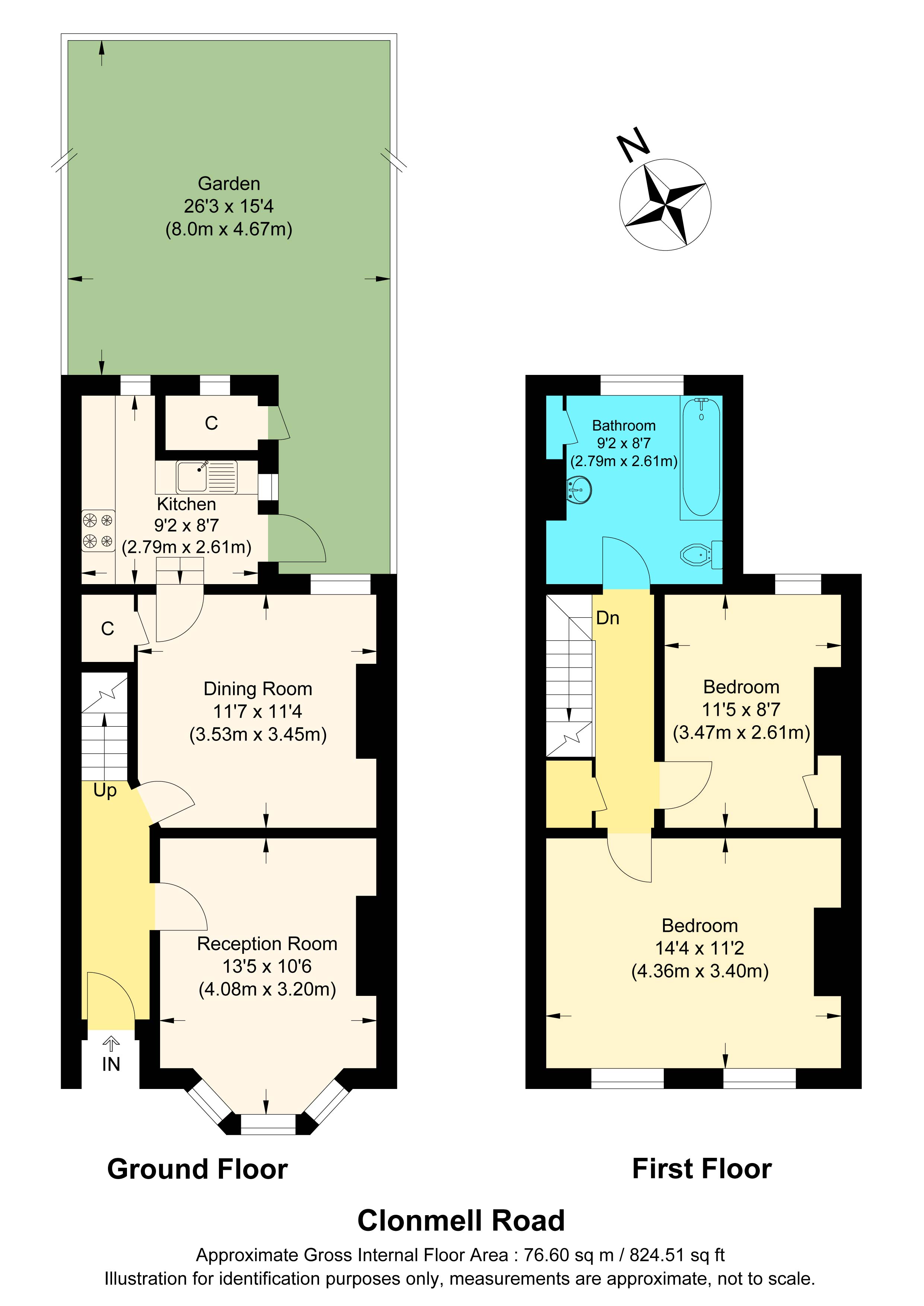 Clonmell Road, London floorplan