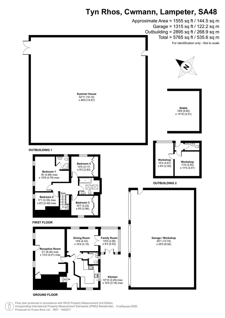 Tynrhos, Cwmann, Lampeter floorplan