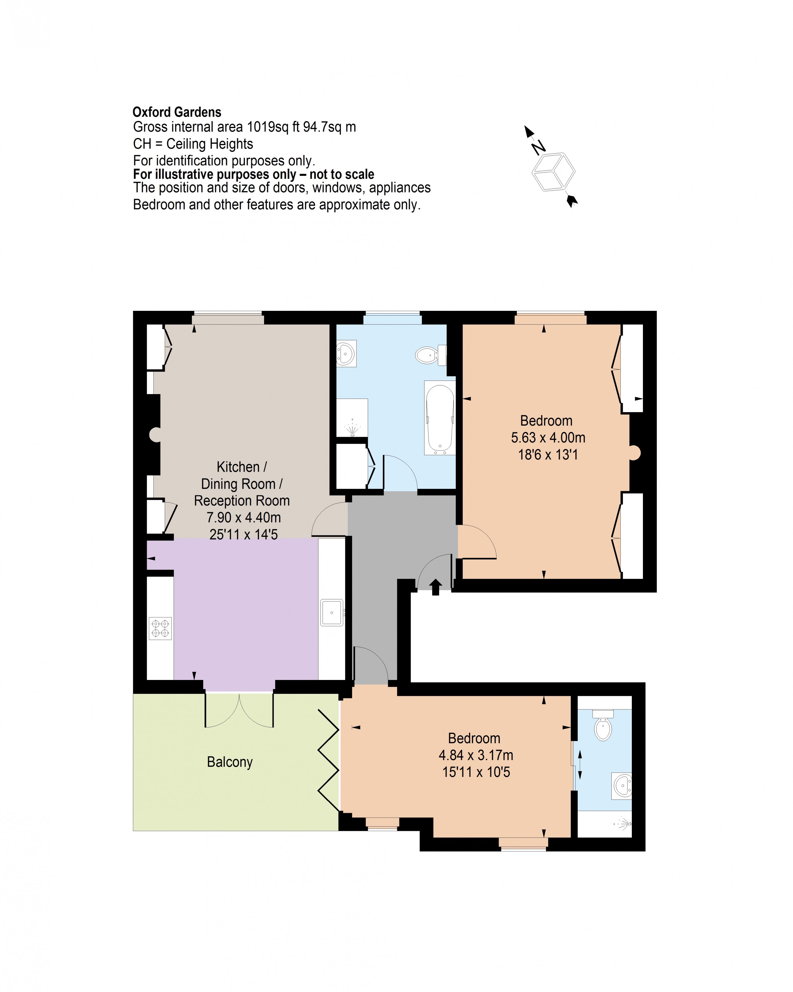 2 Bedrooms Flat to rent in Oxford Gardens, London W10