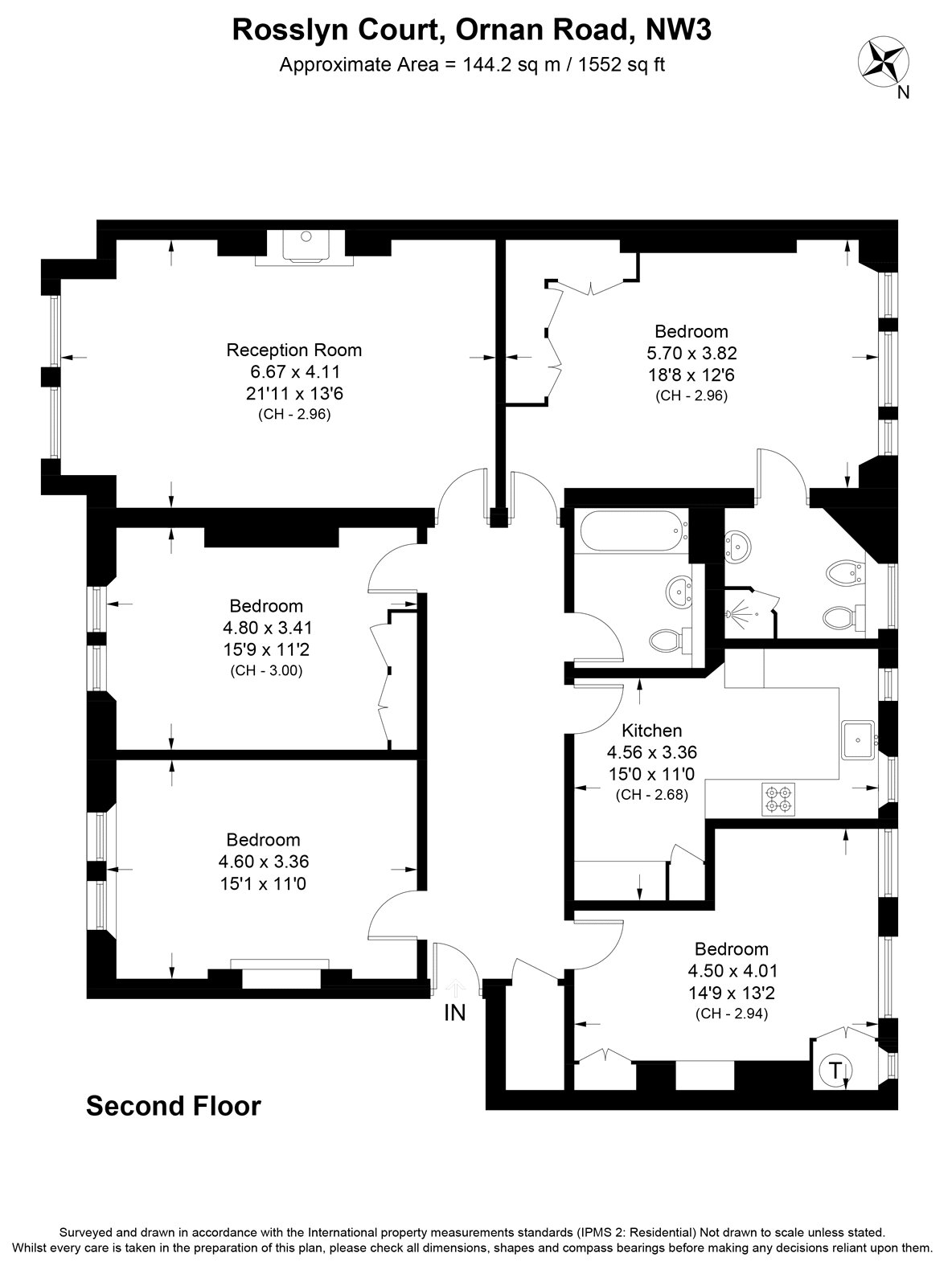 Flat 6, Rosslyn Court, 10, Ornan Road, Belsize Park floorplan