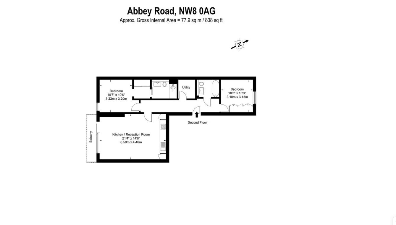 Flat 4, 83, Abbey Road, London floorplan