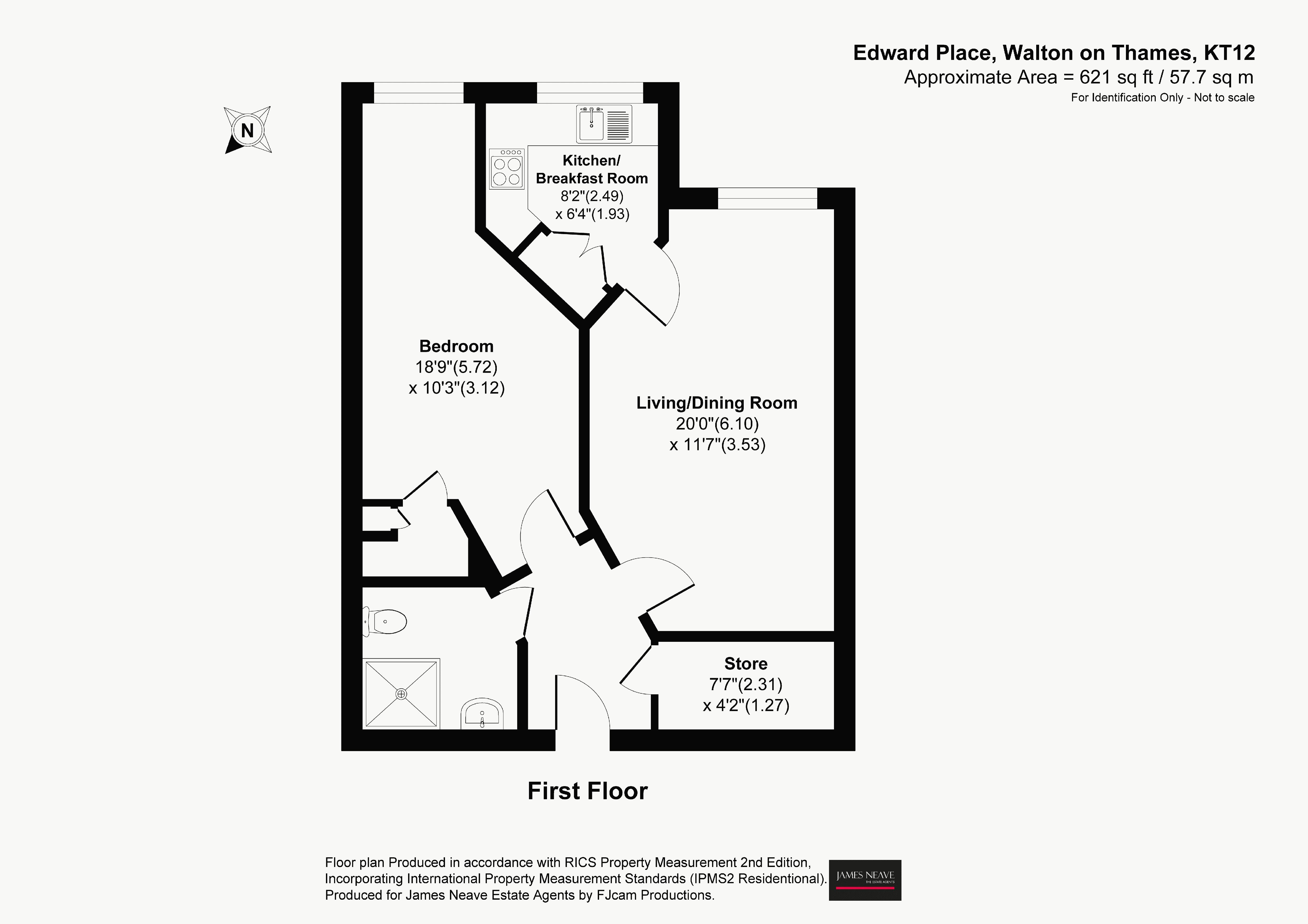 36 Edward Place, Churchfield Road, Walton-On-Thames floorplan