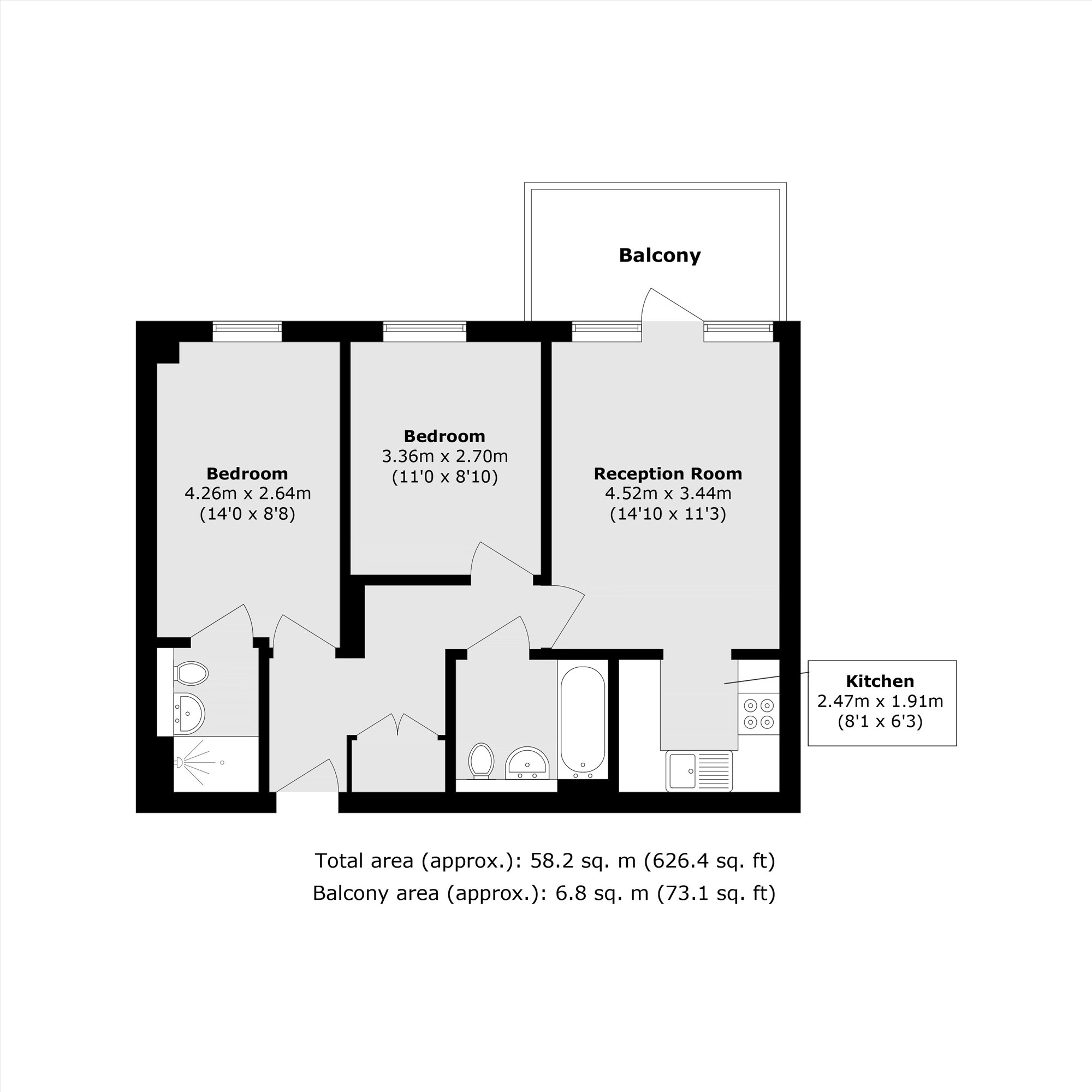 Flat 40, Fenland House, Harry Zeital Way, London floorplan