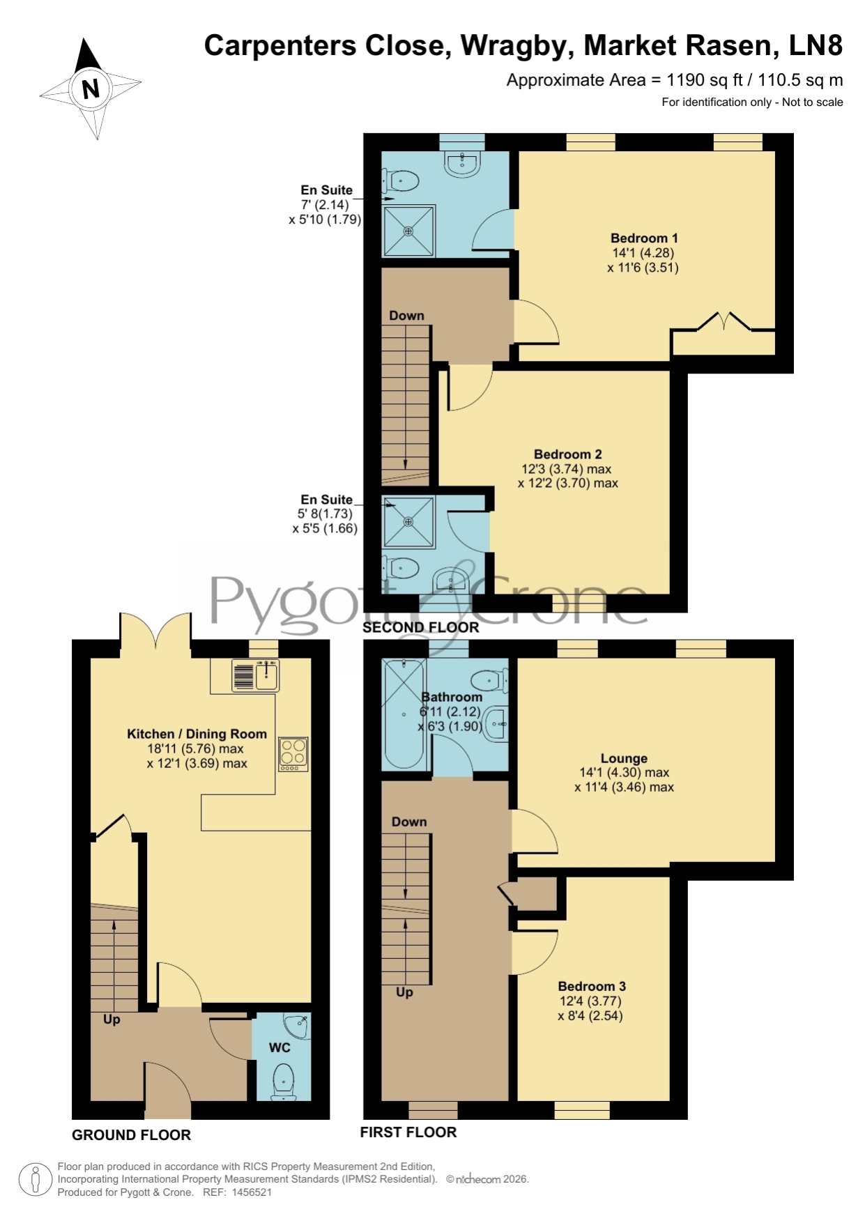 42, Carpenters Close, Market Rasen floorplan