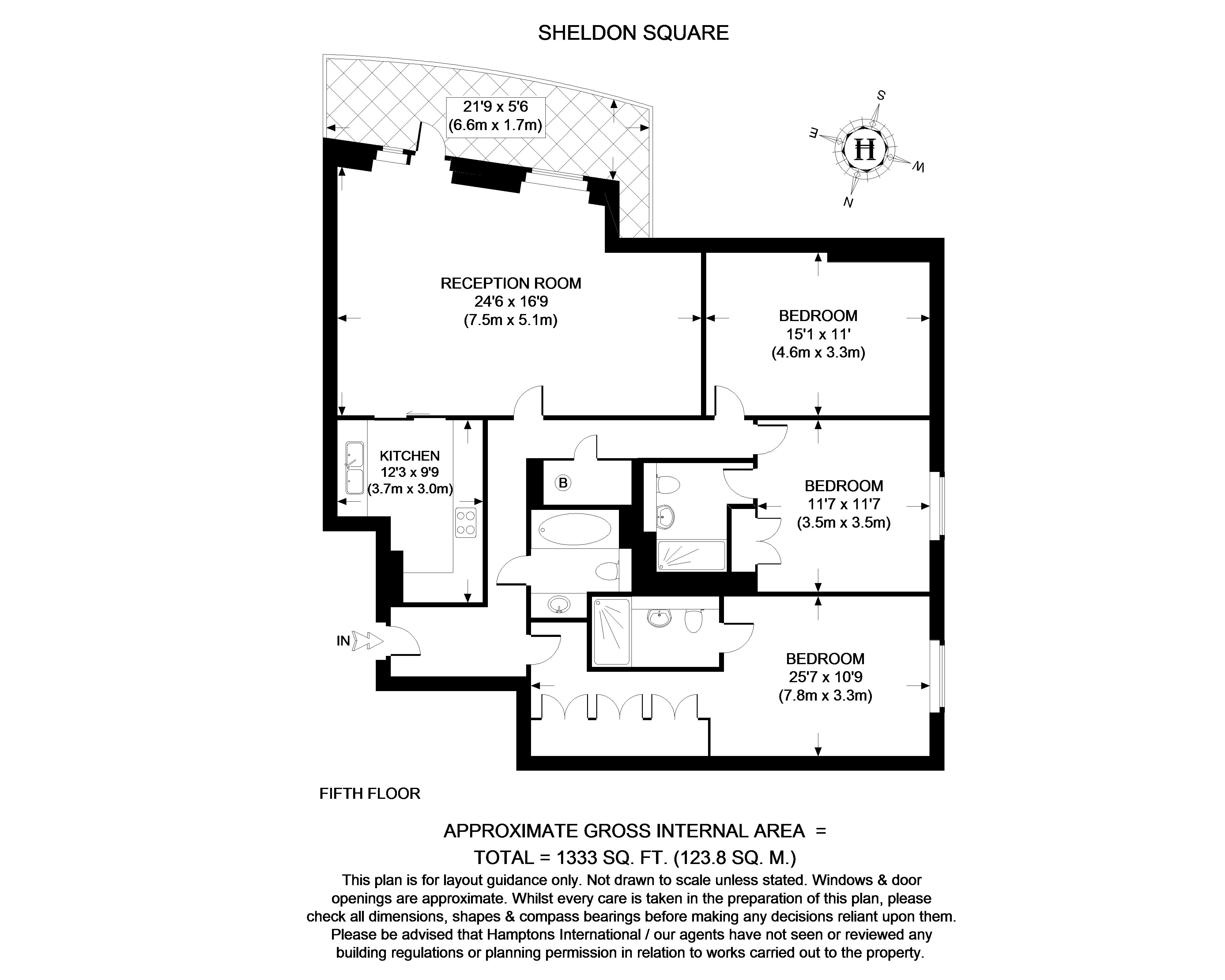 3 Bedrooms Flat to rent in Sheldon Square, London W2