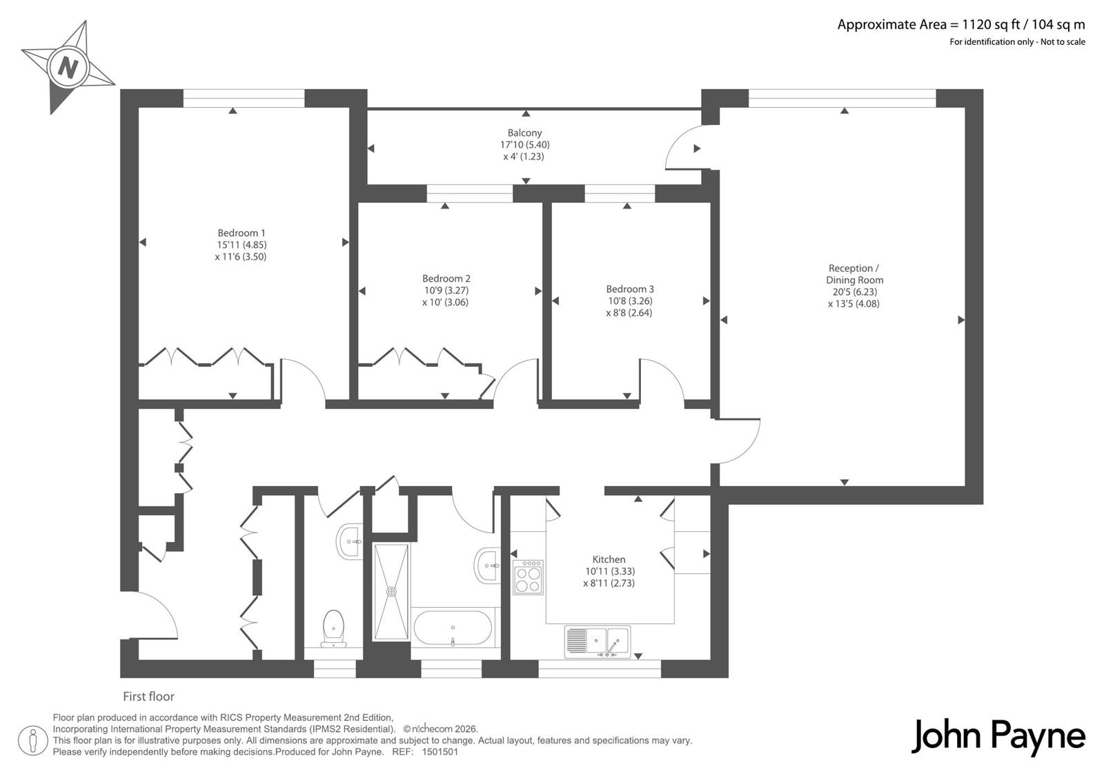 Flat 4, Bernersmede, 61, Blackheath Park, London floorplan