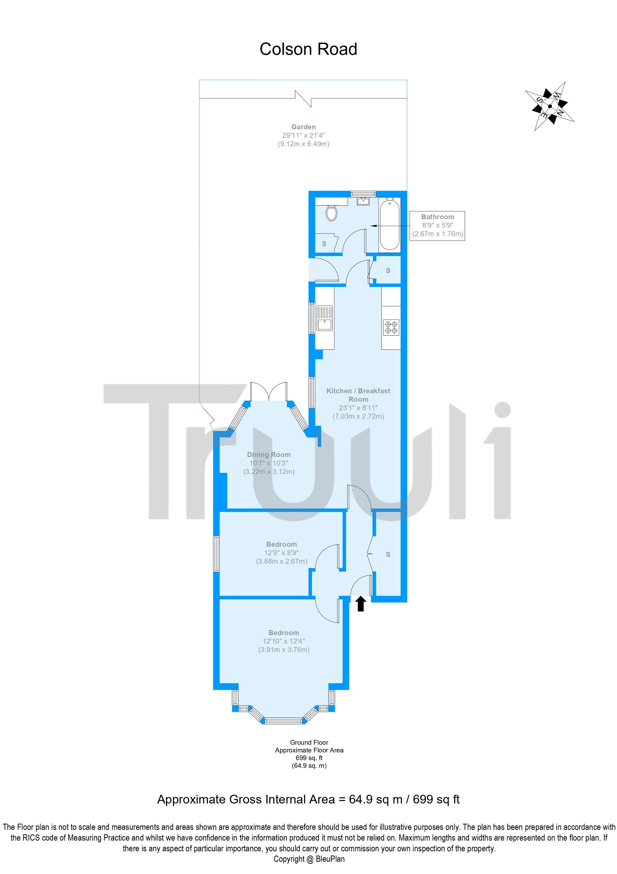 Flat 1, 16 Colson Road, Croydon floorplan