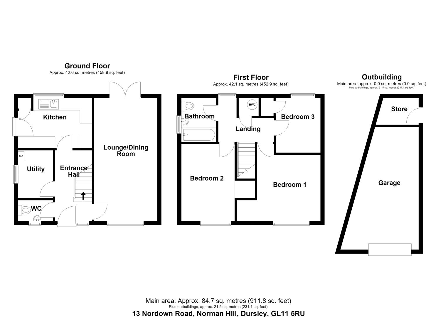 13, Nordown Road, Dursley floorplan