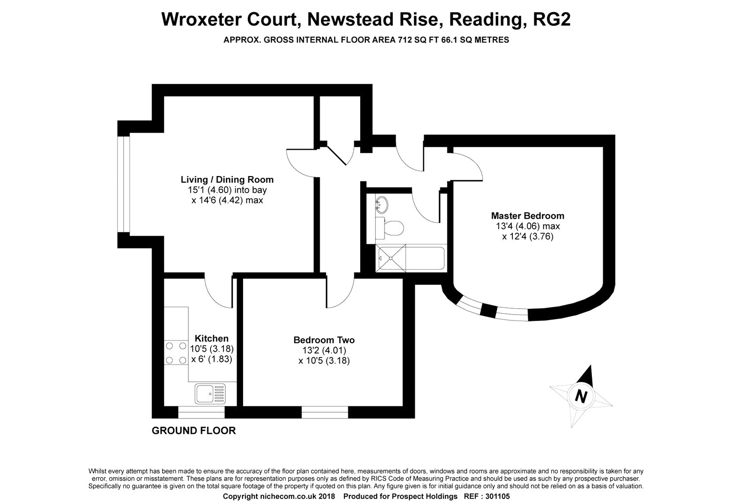 2 Bedrooms Flat to rent in Wroxeter Court, Newstead Rise, Reading, Berkshire RG2