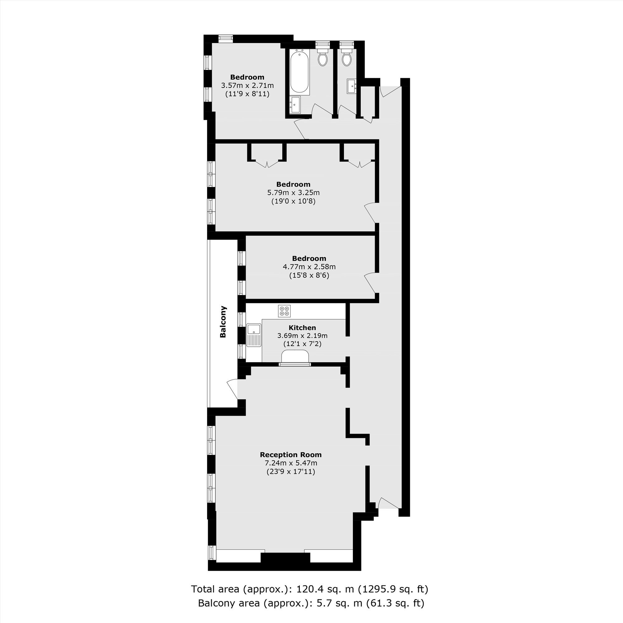 Flat 10, West Heath Court, North End Road, London floorplan