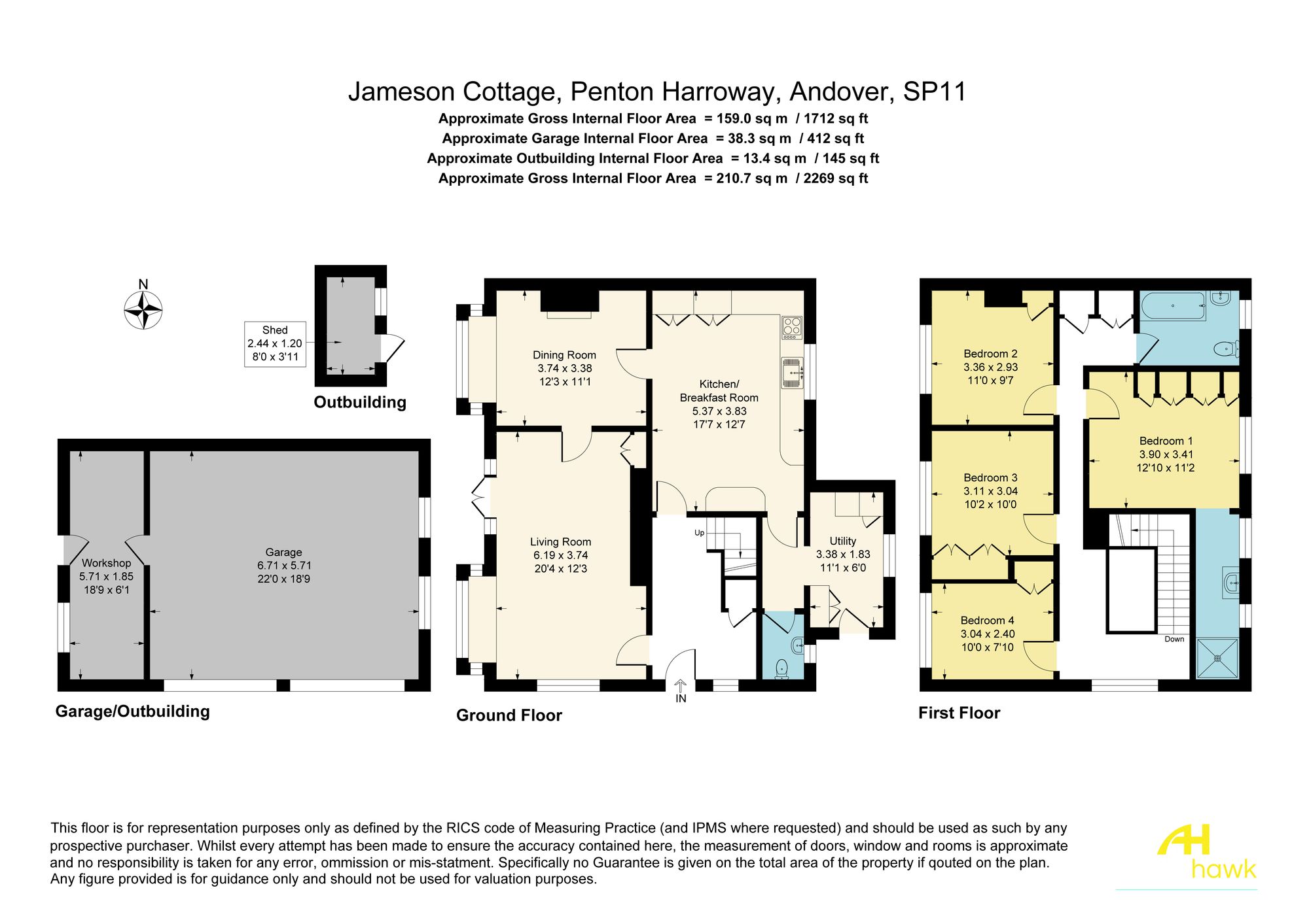 Jameson Cottage, Andover floorplan