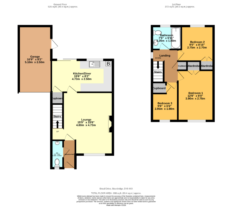 46, Ensall Drive, Stourbridge floorplan