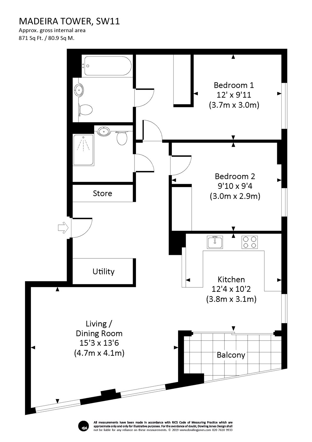 2 Bedrooms Flat for sale in The Residence, London SW11