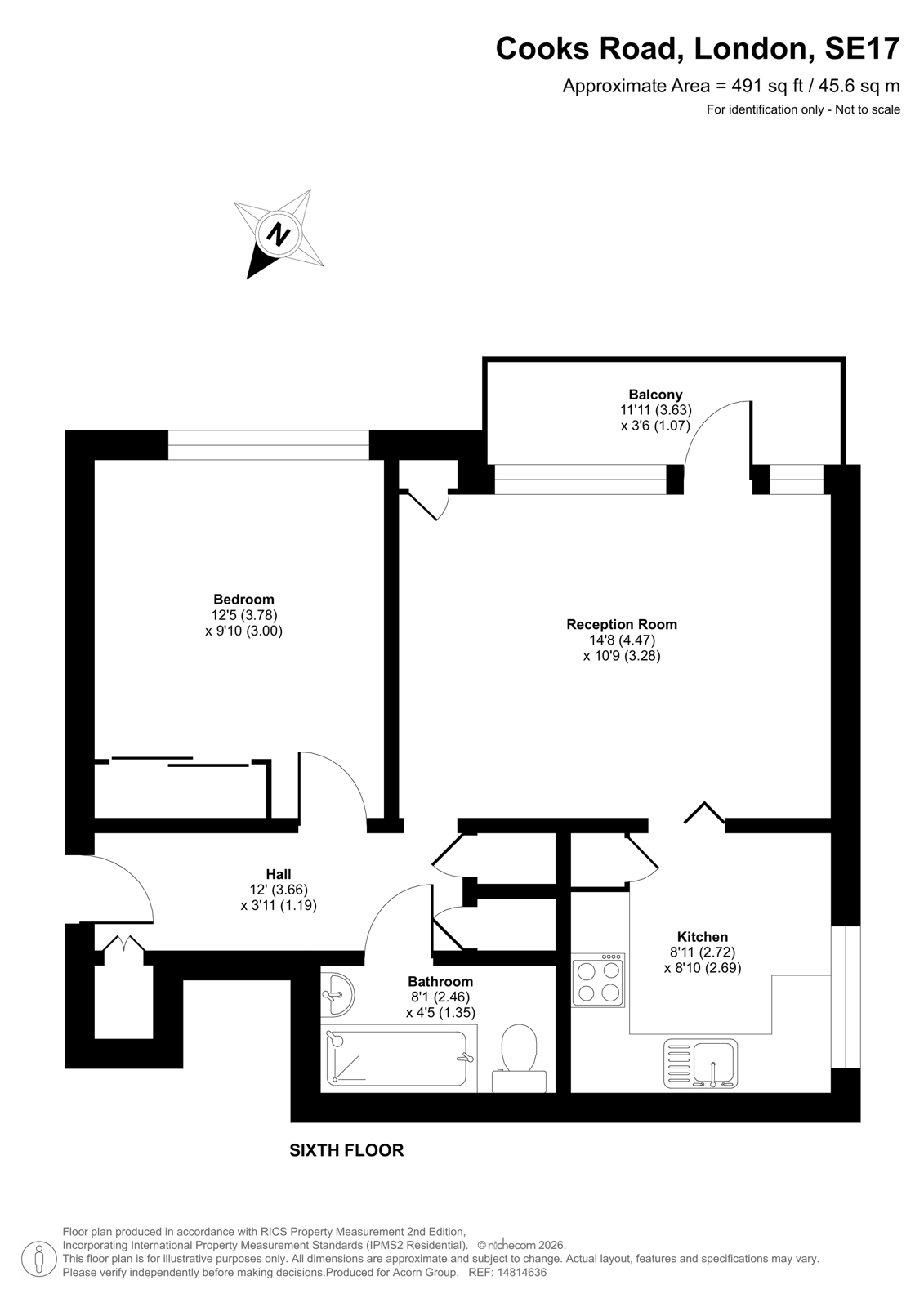 Flat 23 Napier House,, Cooks Road, London floorplan