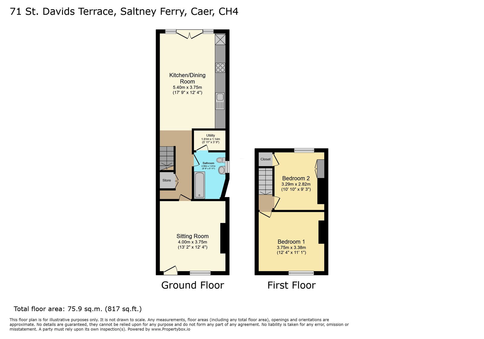 71, St. Davids Terrace, Chester floorplan