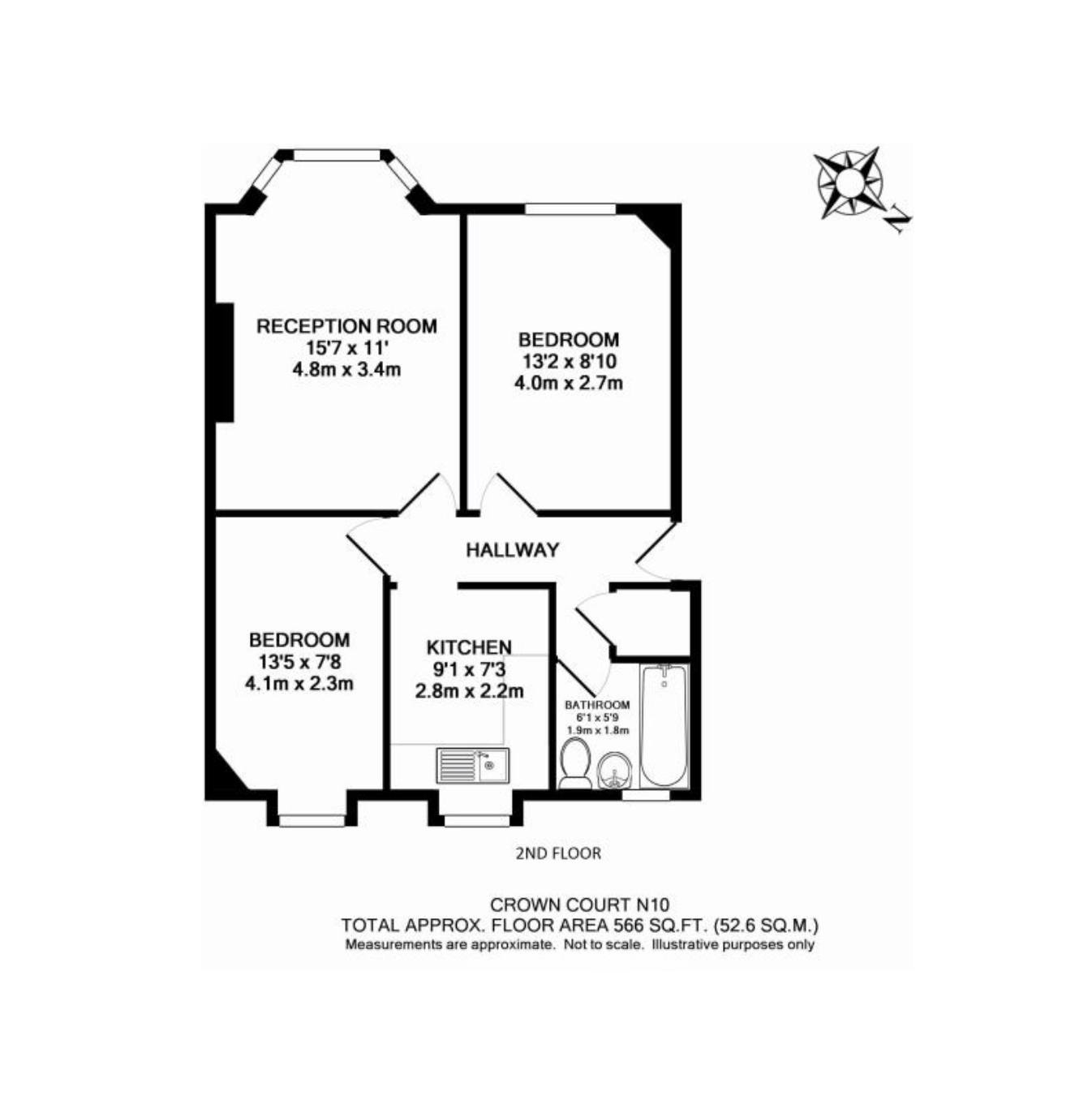 2 Bedrooms Flat to rent in Crown Road, Muswell Hill N10