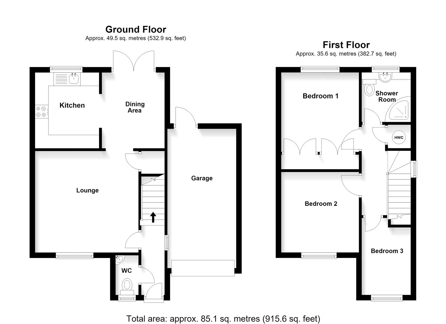 34, Old Bourne Way, Stevenage floorplan