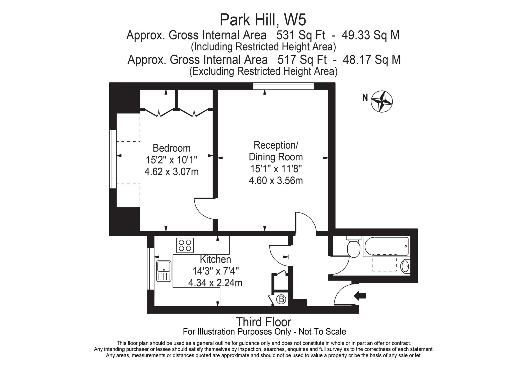 1 Bedrooms Flat to rent in Park Hill, London W5
