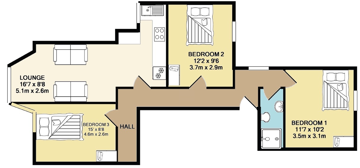 3 Bedrooms Flat to rent in Noel Street, Nottingham NG7