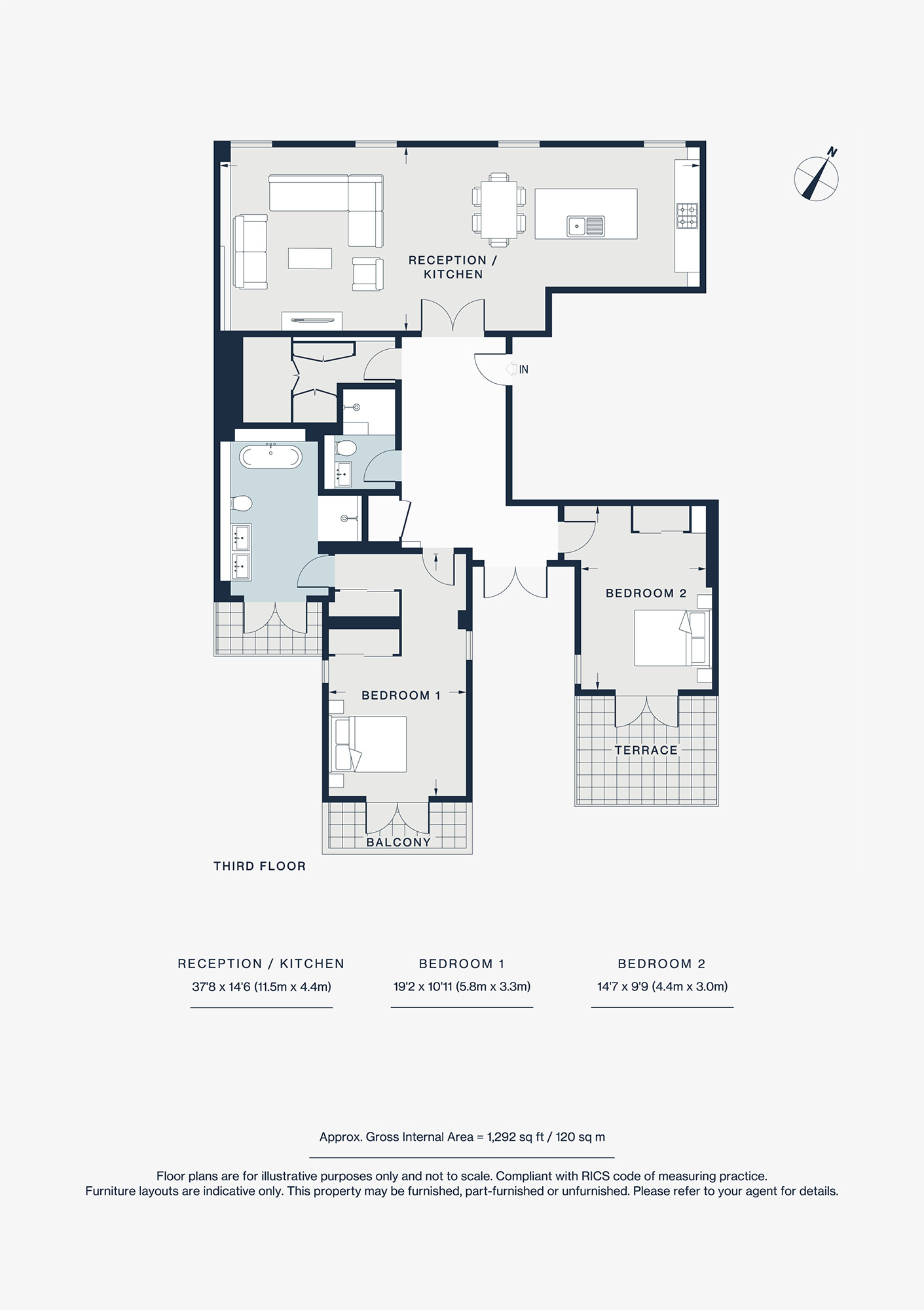 SL Flat 3, 35, St Stephens Gardens, London floorplan