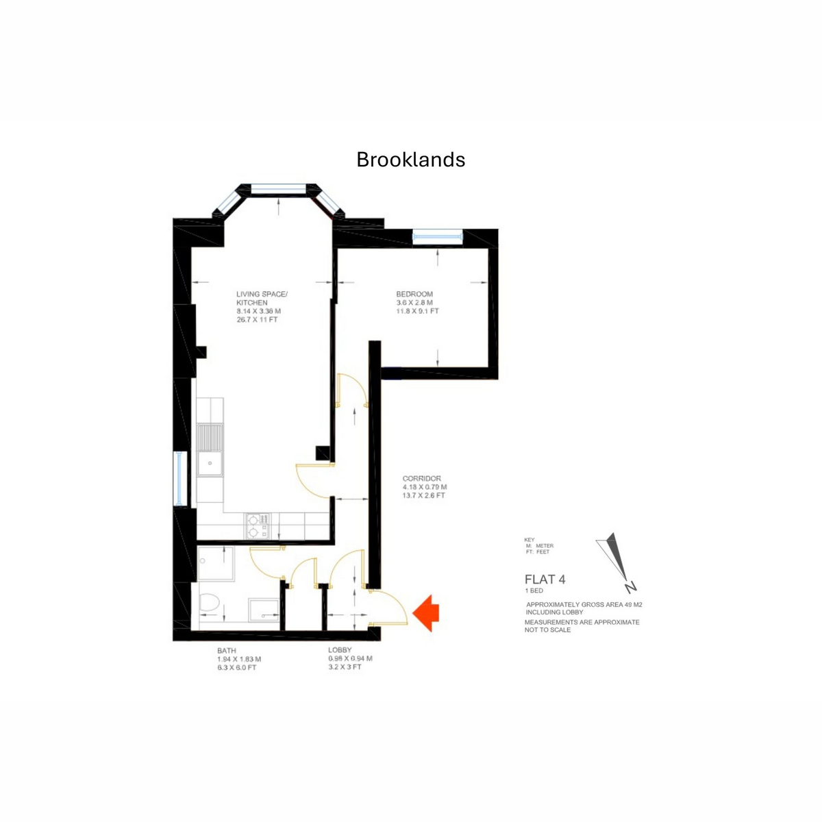 Flat 144 Brooklands, 370, Uxbridge Road, London floorplan