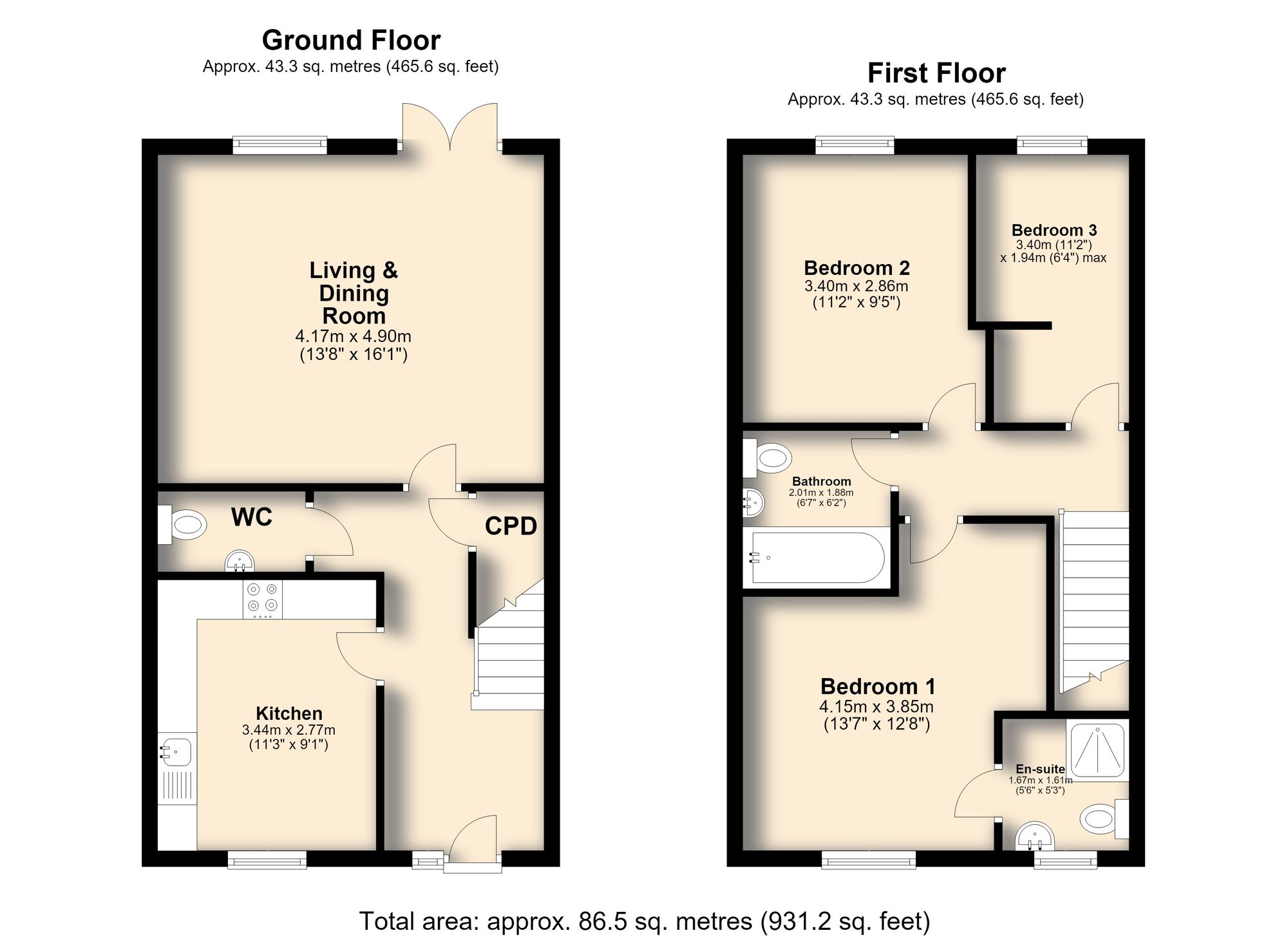 7, Bakewell Gardens, Rotherham floorplan
