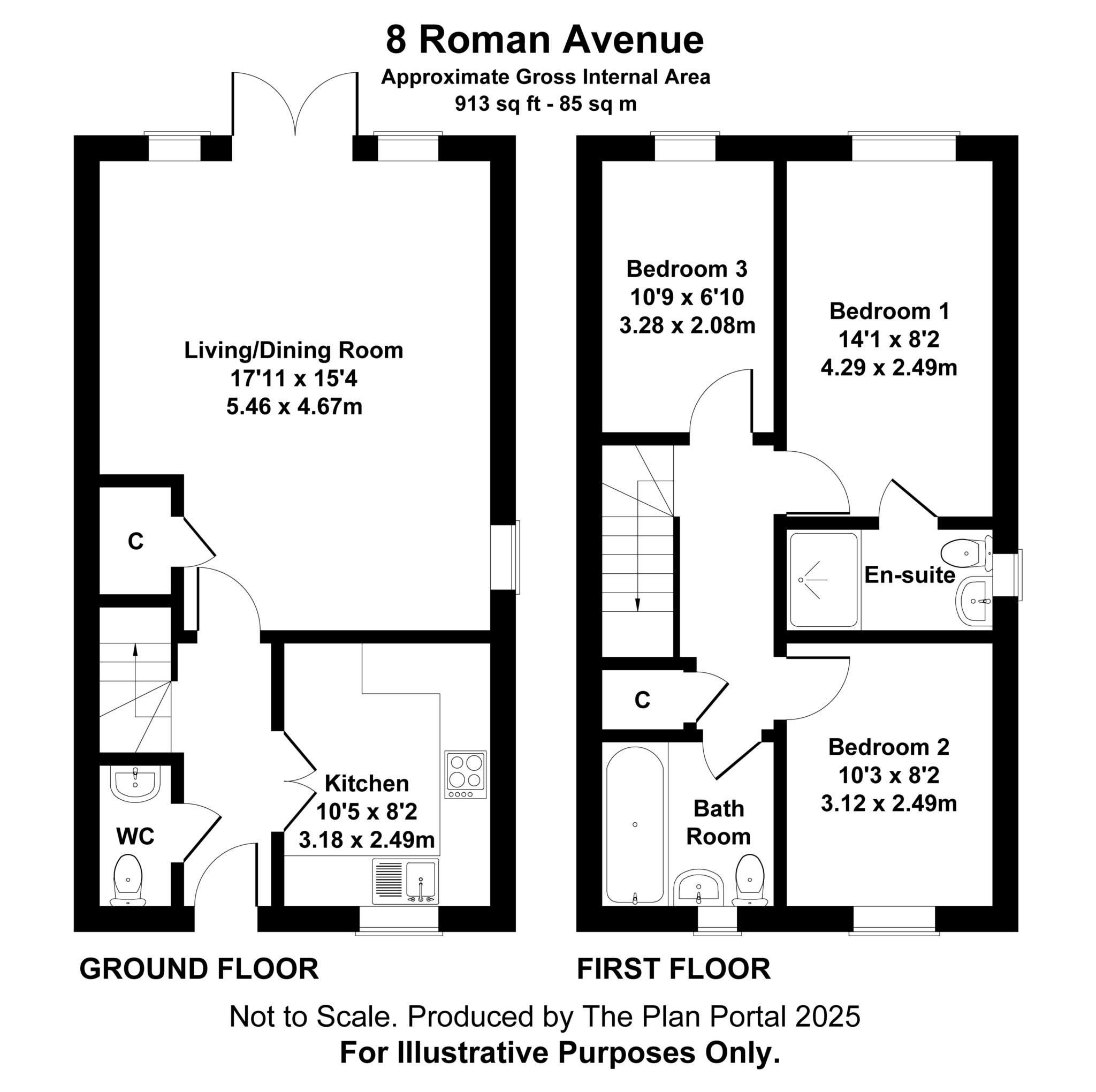 8, Roman Avenue, Blandford St Mary floorplan