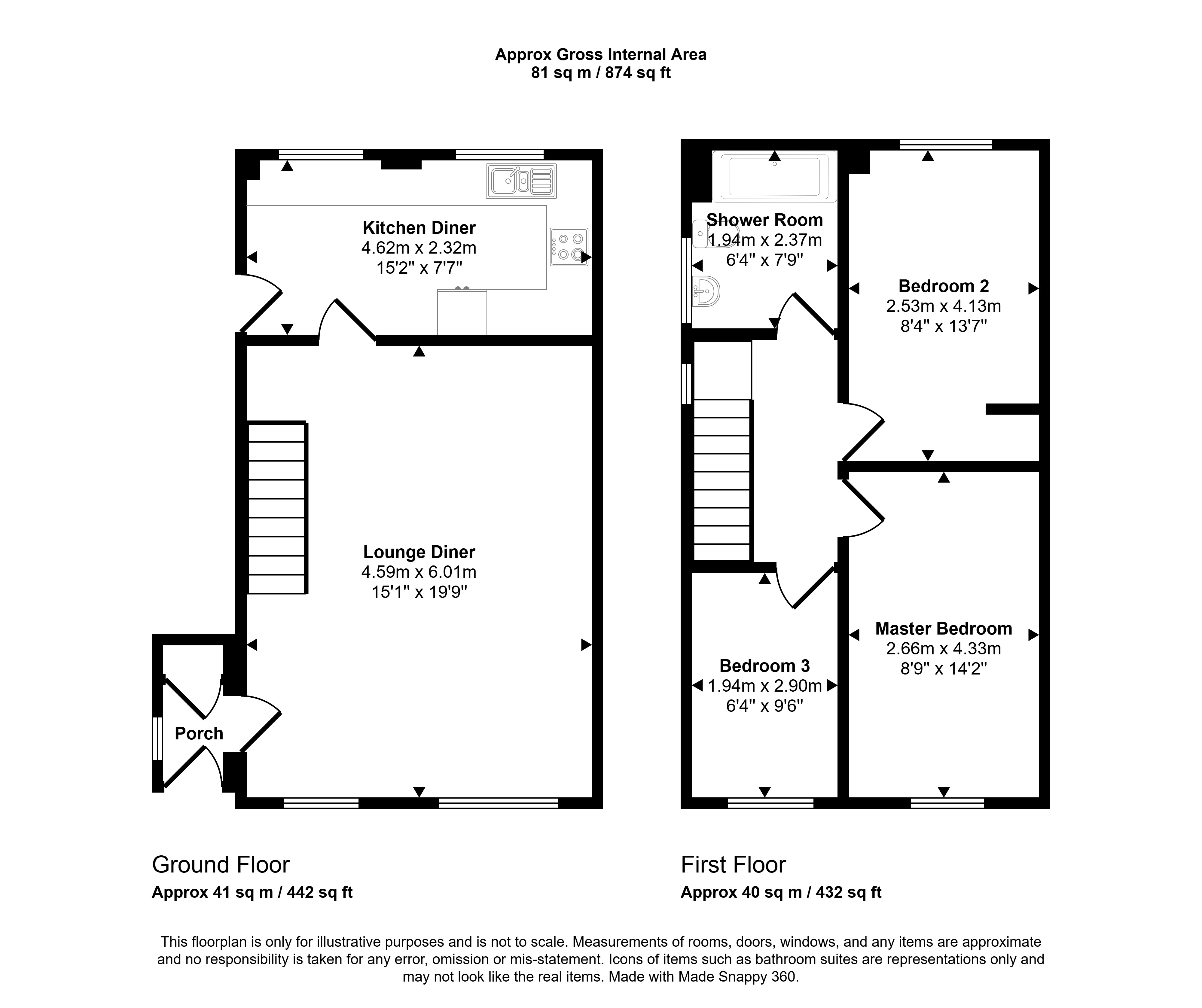 2, Rutherford View, Peterlee floorplan