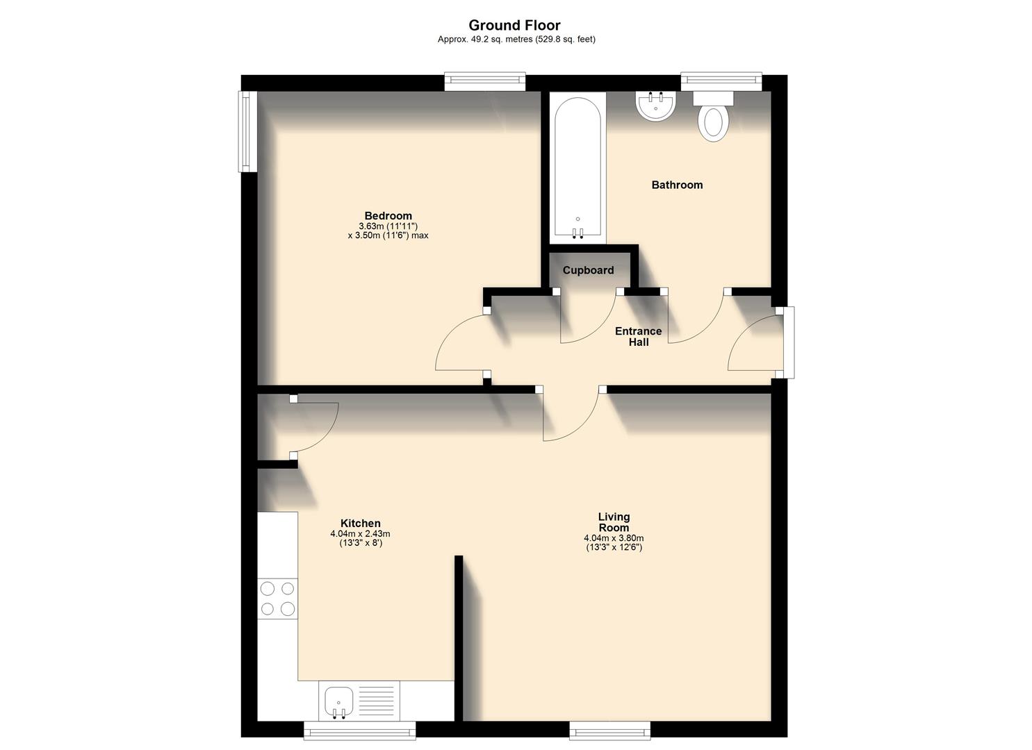 Flat 1, 10, Foxglove Gardens, Plymouth floorplan