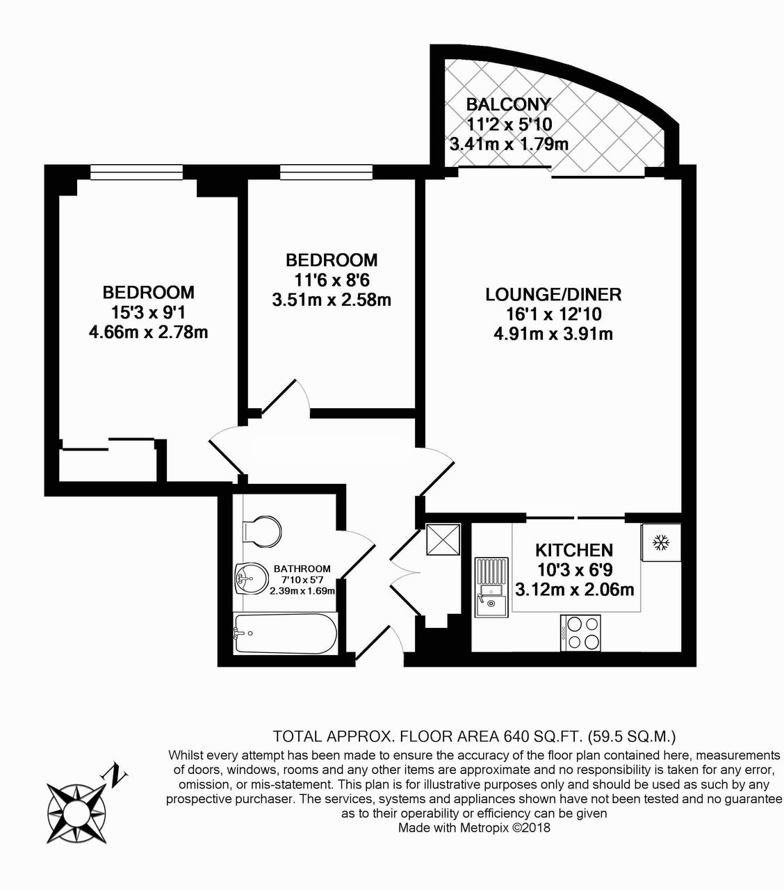 2 Bedrooms Flat to rent in Hamilton House, St George Wharf, London SW8