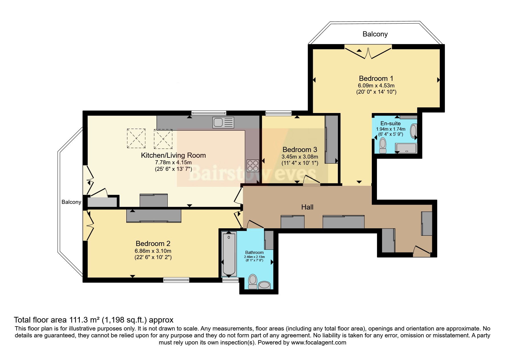 Flat 11, Malvern House, 2, Foxley Road, Kenley floorplan