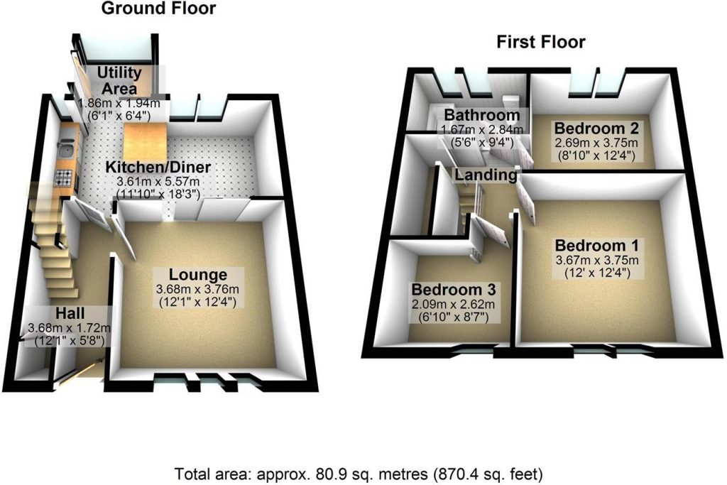 55, Carrfield Road, Leeds floorplan
