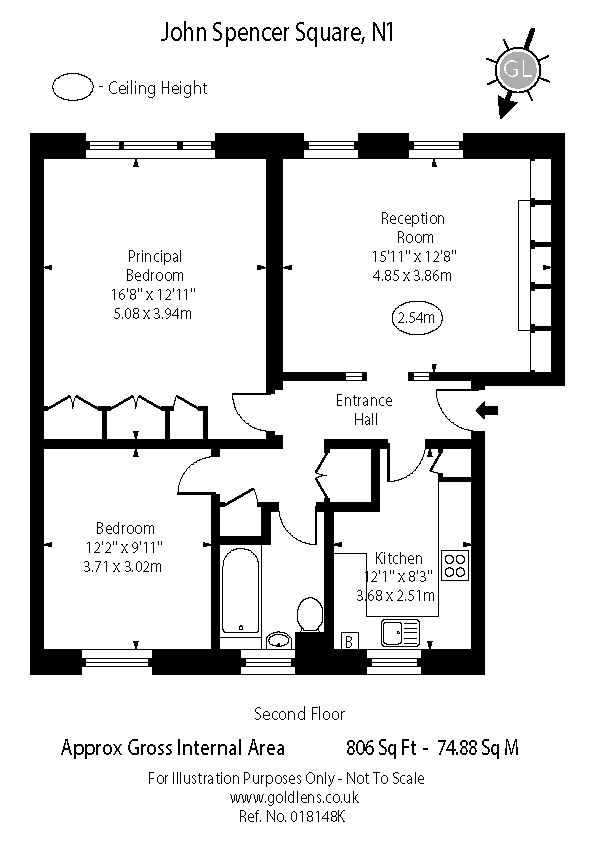 John Spencer Square, Canonbury, London N1, 2 bedroom flat for sale