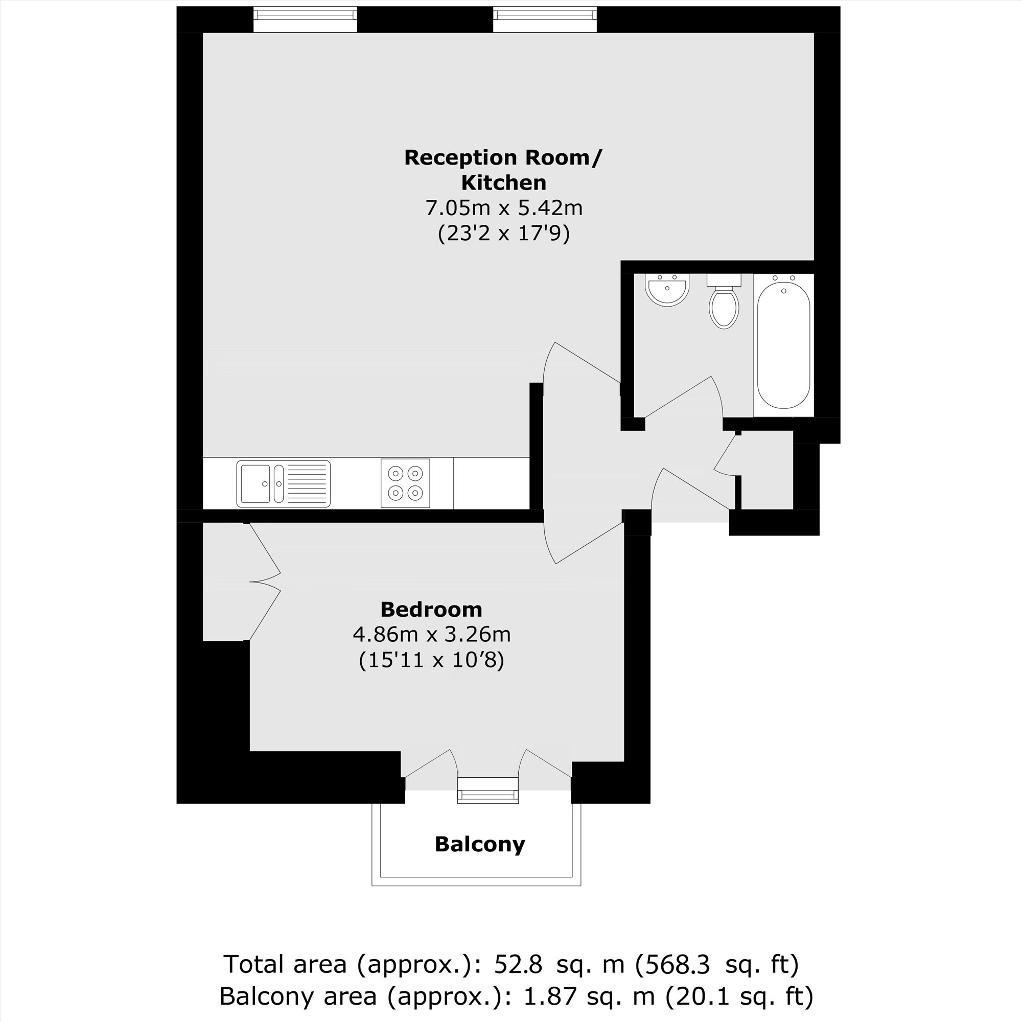 Flat 8, 136, Willesden Lane, London floorplan