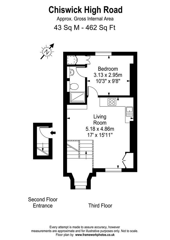 555 (Flat 4), Chiswick High Road, London floorplan
